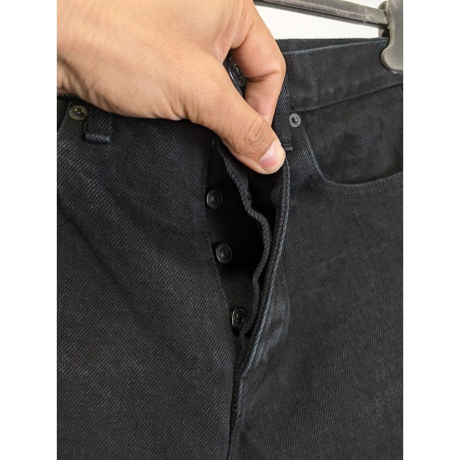 Balenciaga o1rshd1 Japanese Heavy Denim Pants in Pitch Black Size US 31 - 7 Thumbnail