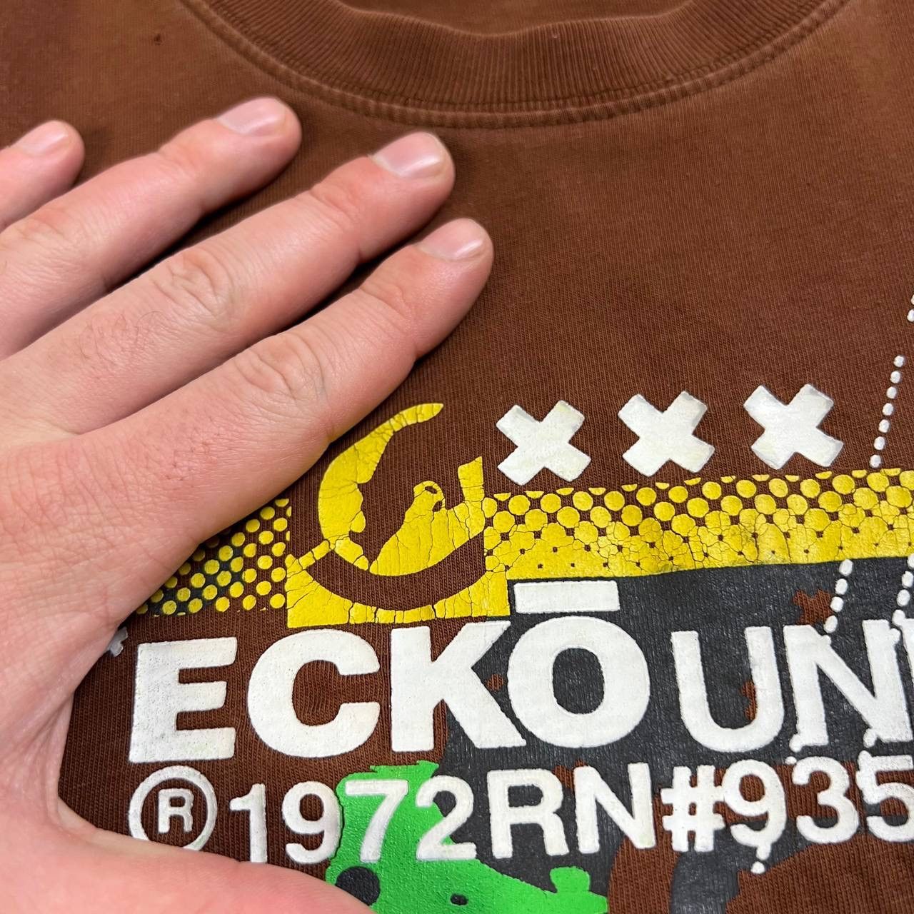 Ecko Unltd. Ecko Unltd Vintage Y2K Big Logo Brown T-Shirt 1TS38 Size US L / EU 52-54 / 3 - 4 Thumbnail