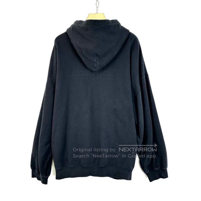 Balenciaga Balenciaga Black Embroidered Logo Zipper Hooded Sweatshirt Size US XS / EU 42 / 0 - 2 Thumbnail
