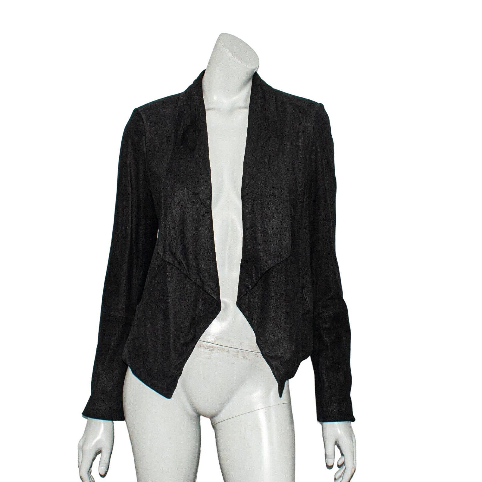 image of Alice Olivia Alice + Olivia Women's Warren Moto Leather Jacket Open Drape in Black (Size Medium)