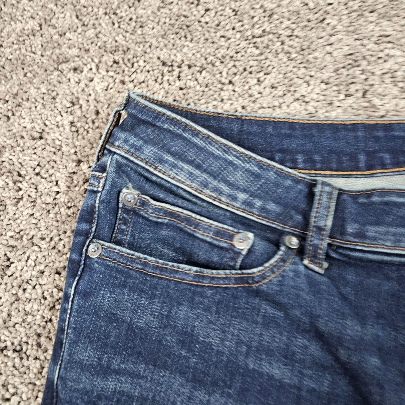 Express Express Jeans Mens 36 Slim Straight Leg Stretch Denim Mid Rise Dark Wash Jeans Size US 36 / EU 52 - 3 Thumbnail