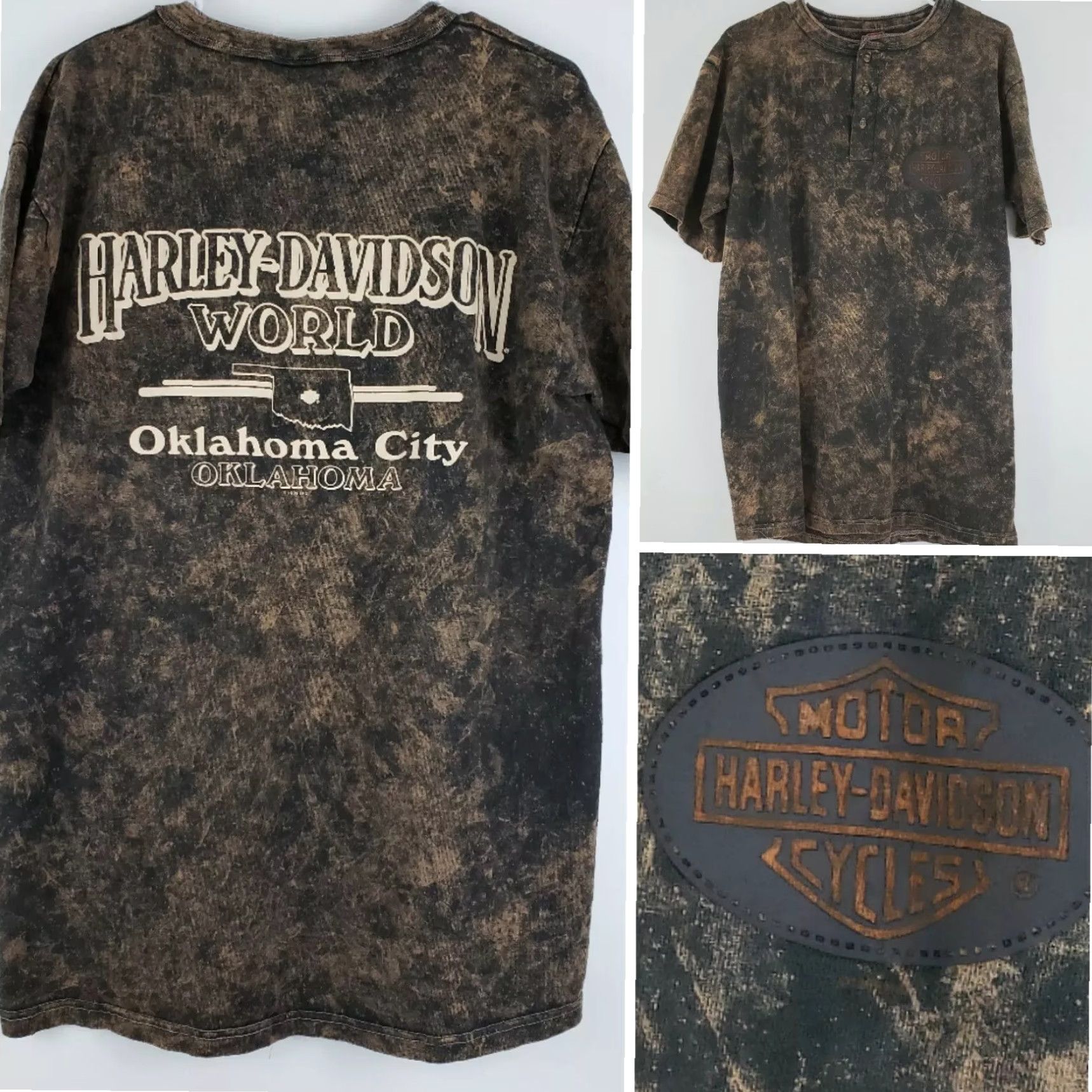 Harley Davidson VINTAGE Harley-Davidson Shirt Harley-Davidson Brown Henley T-Shirt Adult Large Mens L Brown Tie Dye Motorcycles Oklahoma City Size US L / EU 52-54 / 3 - 2 Thumbnail