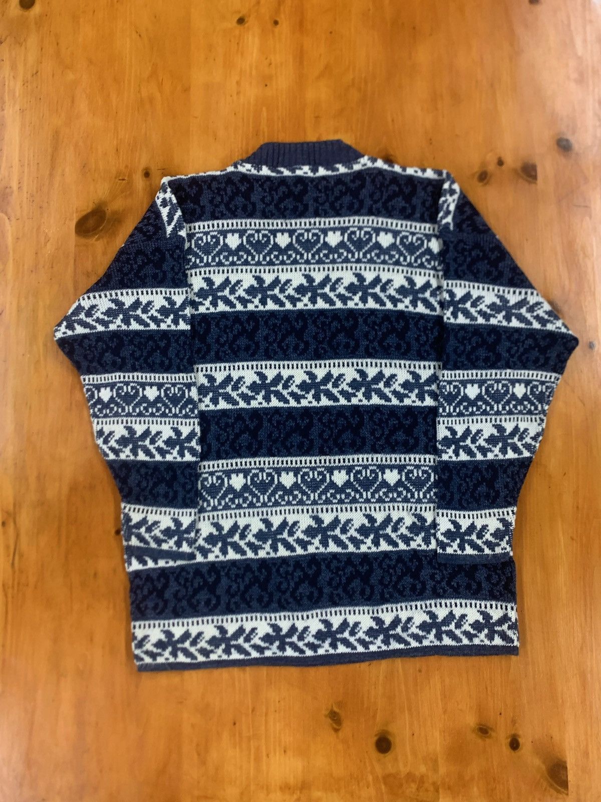 Vintage Vintage Heart Stripe Knit Sweater Size US L / EU 52-54 / 3 - 1 Thumbnail