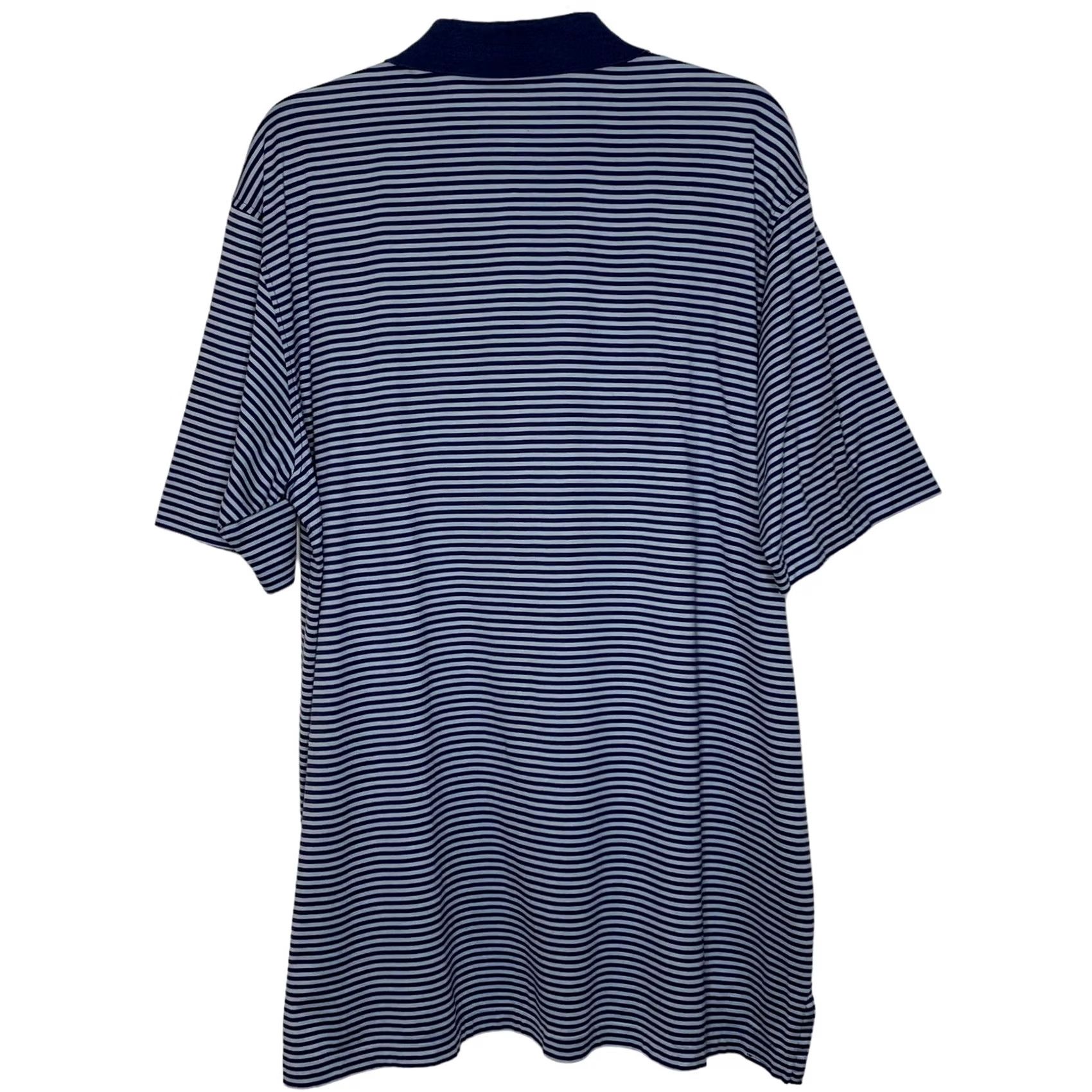 Peter Millar Peter Millar Polo Shirt Golf Mens Size XL Blue Striped Cotton Button Front Size US XL / EU 56 / 4 - 2 Thumbnail