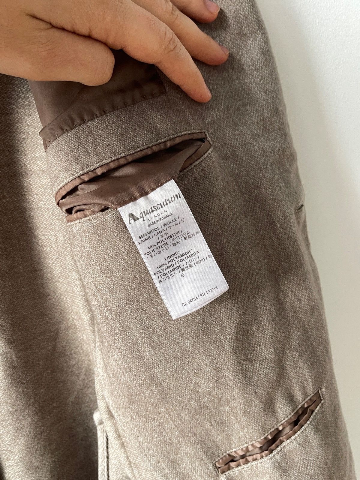Aquascutum Aquascutum Men’s Sport Wool Beige Brown Blazer Size 42R Size 42R - 12 Thumbnail