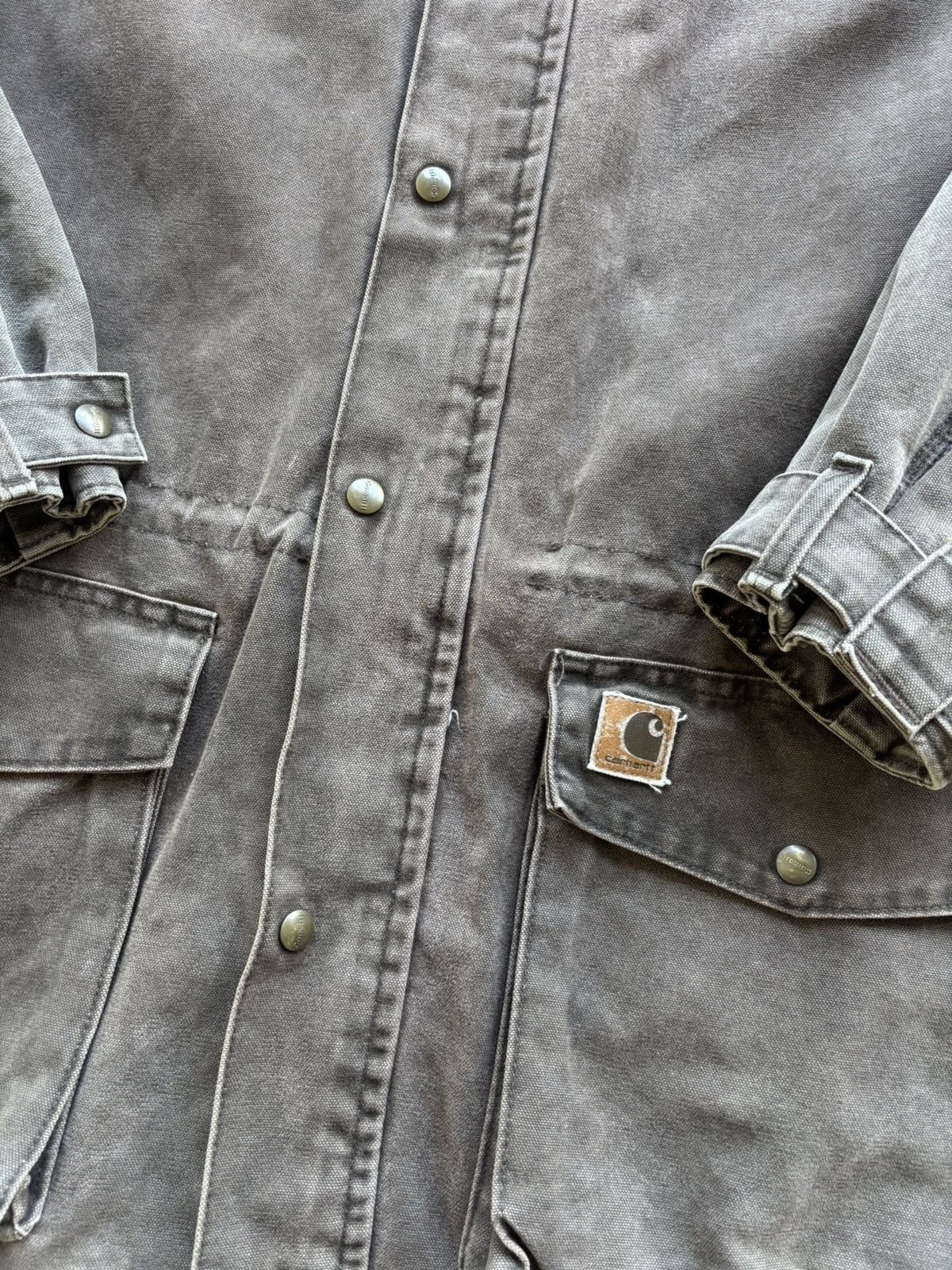 Carhartt × Vintage Vintage Carhartt Cedar Brown Chore Jacket Size US XL / EU 56 / 4 - 4 Thumbnail