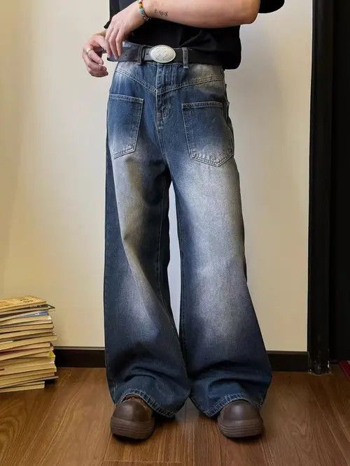Japanese Brand Washed Vintage Gradient Straight Jeans Size US 32 / EU 48 - 1 Thumbnail