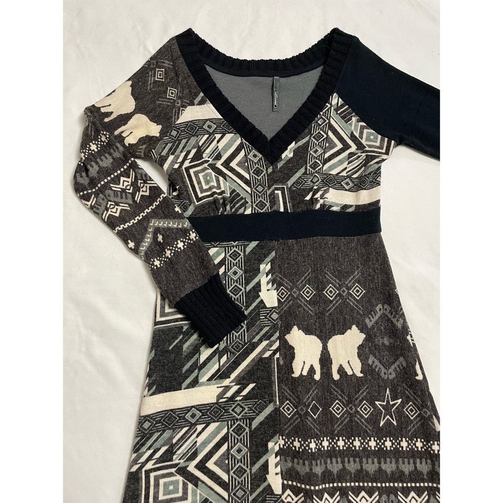 Other Knit Black White and Grey European Long Sleeve Dress Size S Size M / US 6-8 / IT 42-44 - 6 Thumbnail