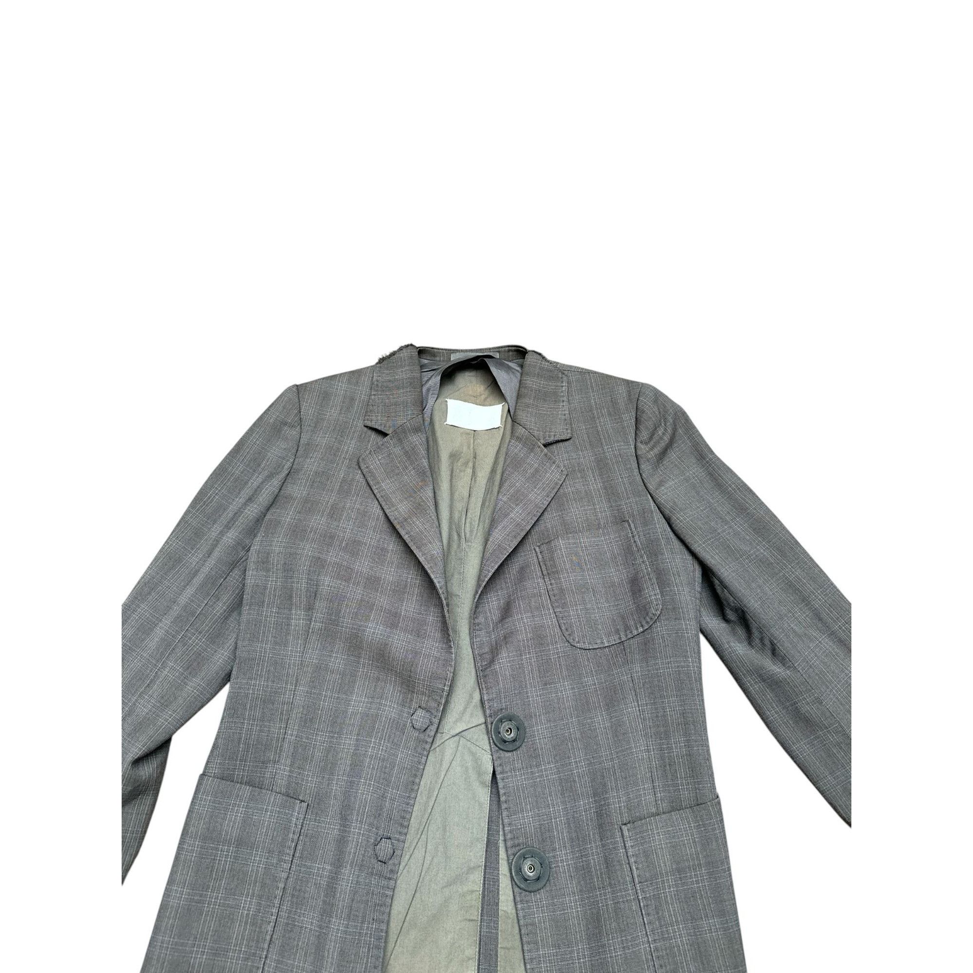 Maison Margiela FW 2004 Grey Cut Out Collar Blazer Jacket Size S / US 4 / IT 40 - 6 Thumbnail