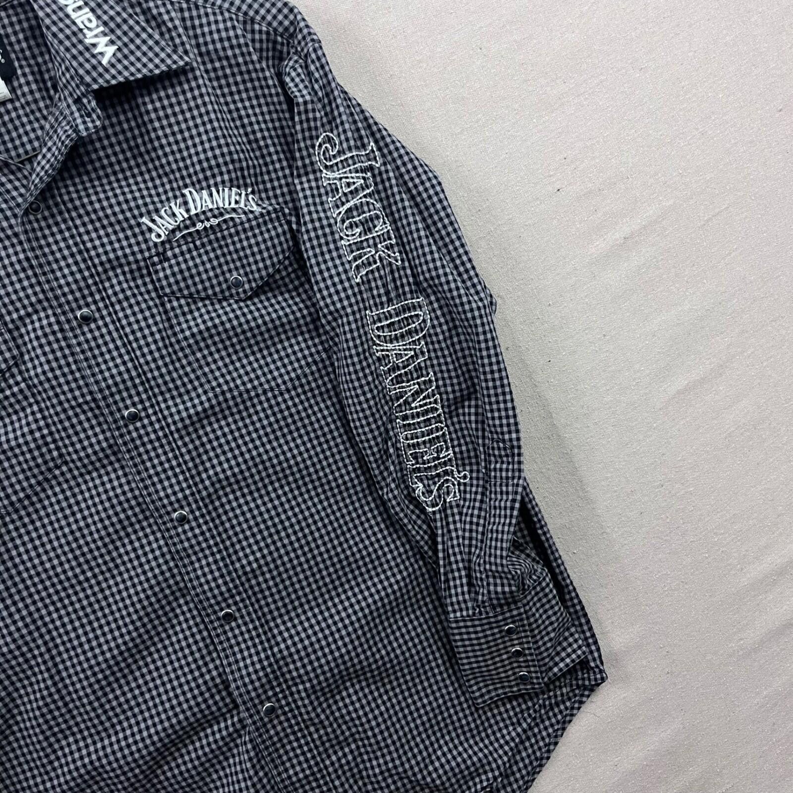 Other Wrangler Jack Daniels Western Snap Shirt Mens Medium Black W Size US M / EU 48-50 / 2 - 3 Thumbnail
