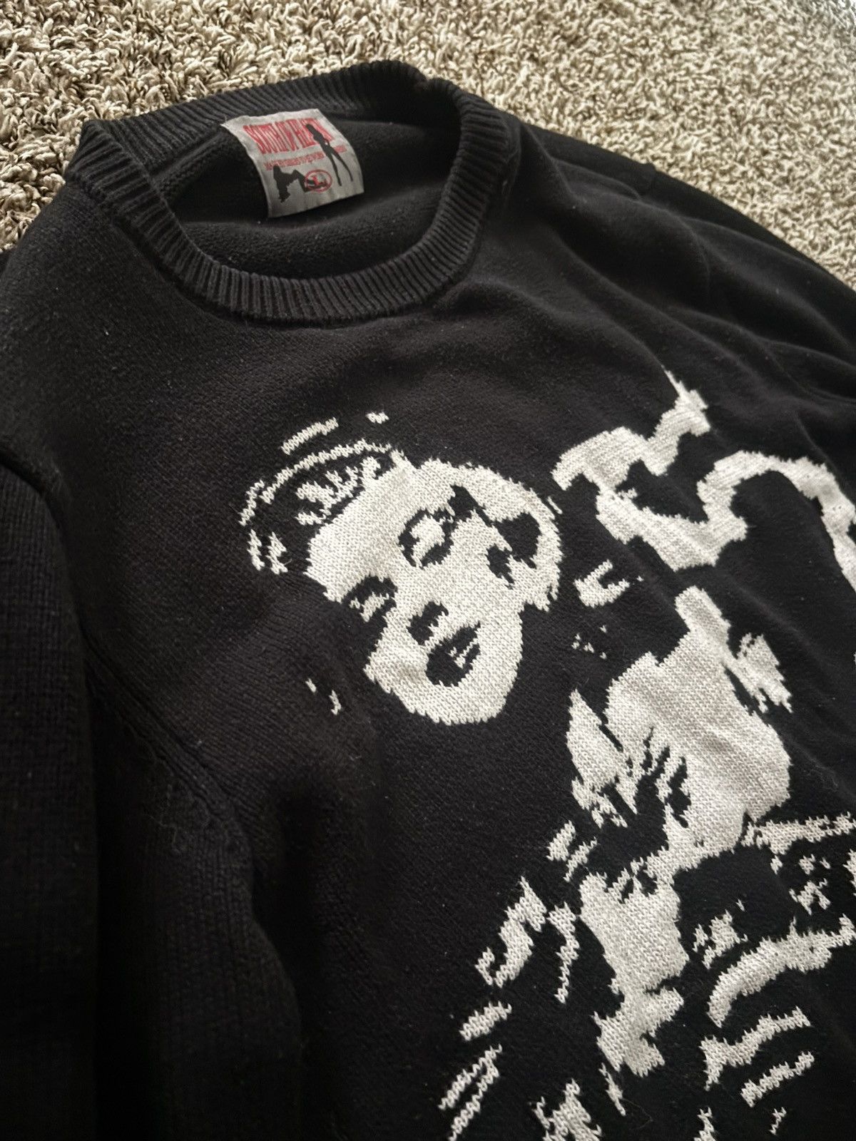 South of Heaven South of Heaven Skull Knit Sweater Black Graphic Crewneck Size US L / EU 52-54 / 3 - 4 Thumbnail