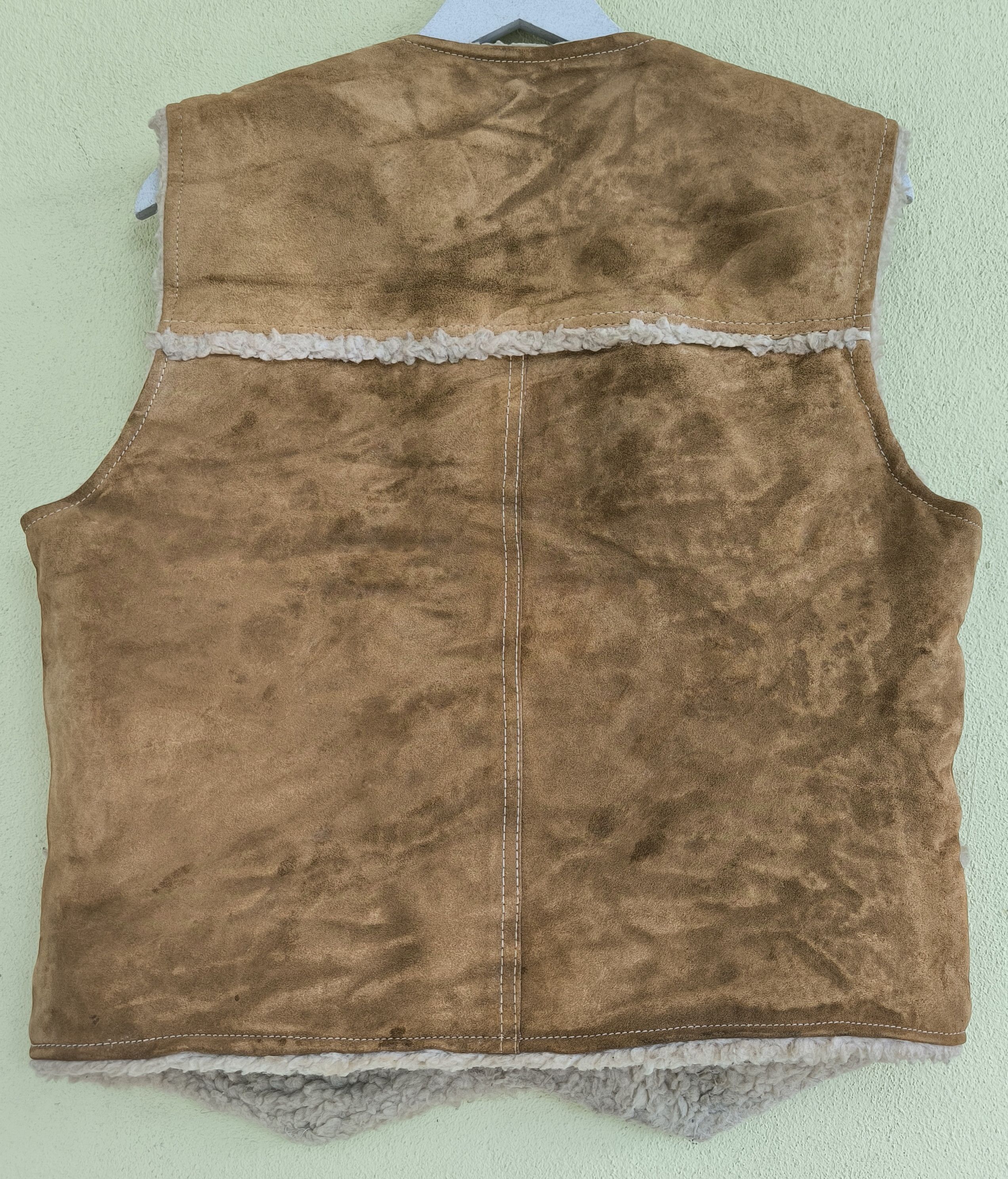 Vintage Vtg sheep leather snap button vest made in USA Size US S / EU 44-46 / 1 - 5 Thumbnail