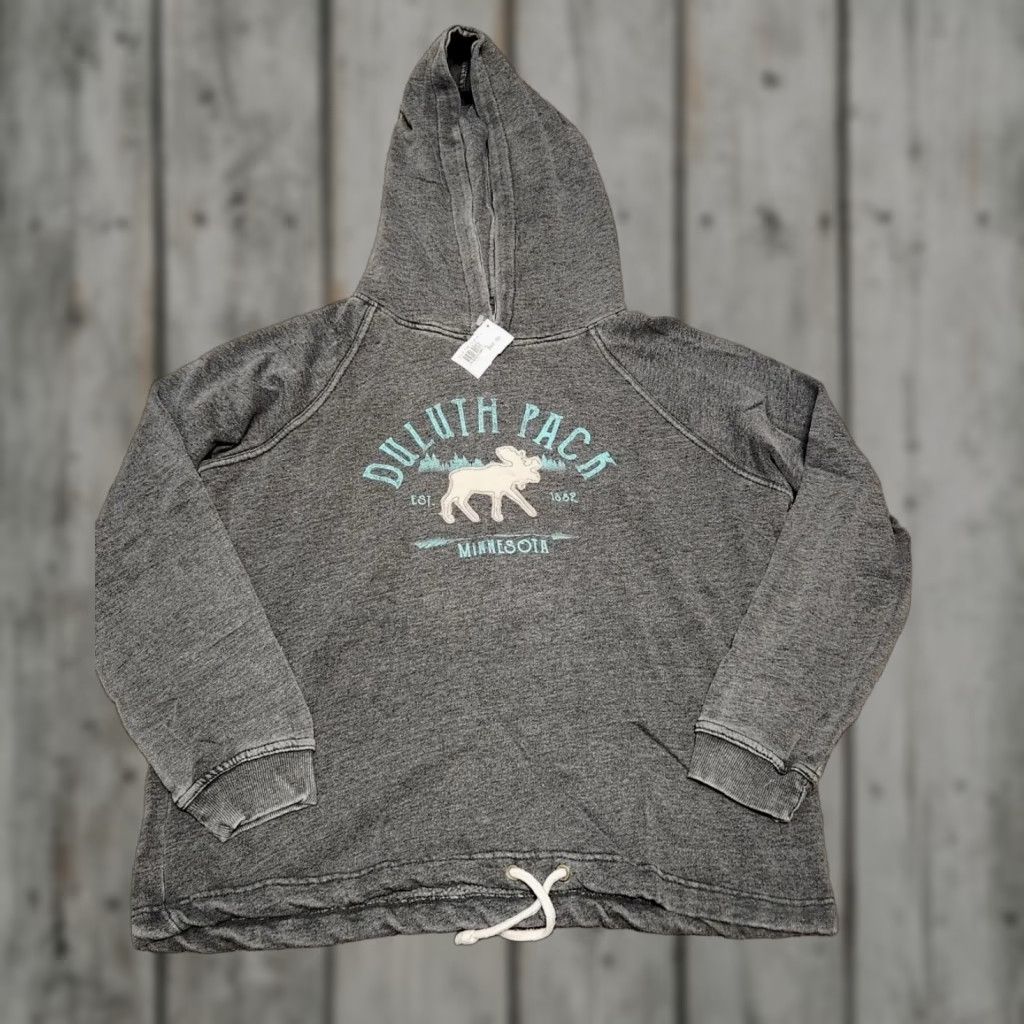 Duluth Trading Company Duluth Trading Company Moose Tie Hoodie Regular XL Gray Pullover Hooded Fleece Cotton Polyester Men Mens Size US XL / EU 56 / 4 - 1 Thumbnail