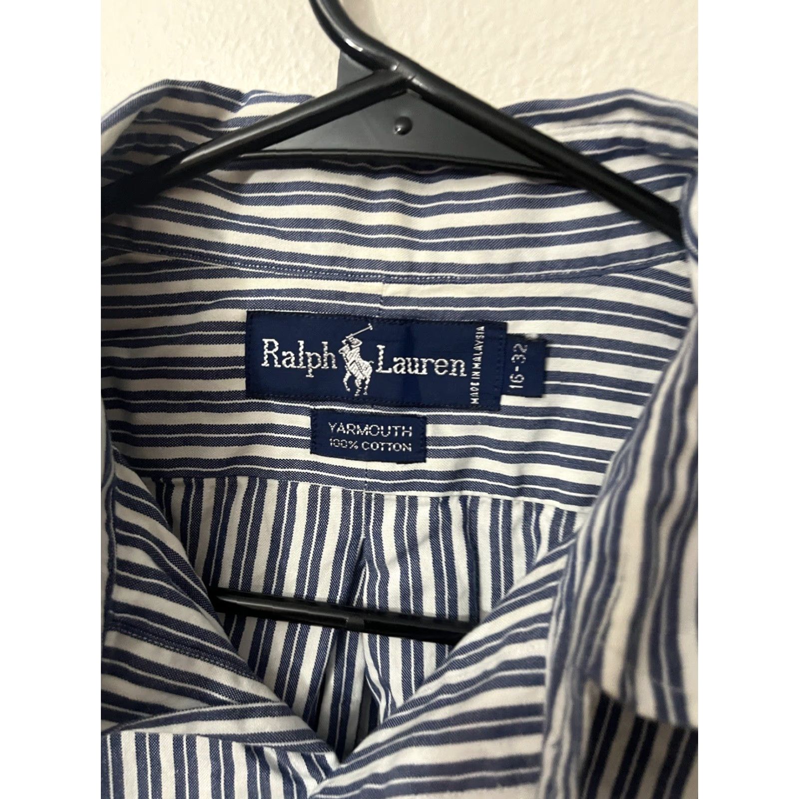 Ralph Lauren Ralph Lauren Dress Shirt Mens Size 16-32 Blue & White Striped Long Sleeve Business Casual Size 42R - 2 Thumbnail