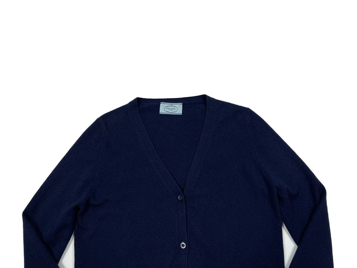 Prada Prada Milano Pure Cashmere Cardigan V-Neck Navy Blue Size 40 Size S / US 4 / IT 40 - 8 Thumbnail