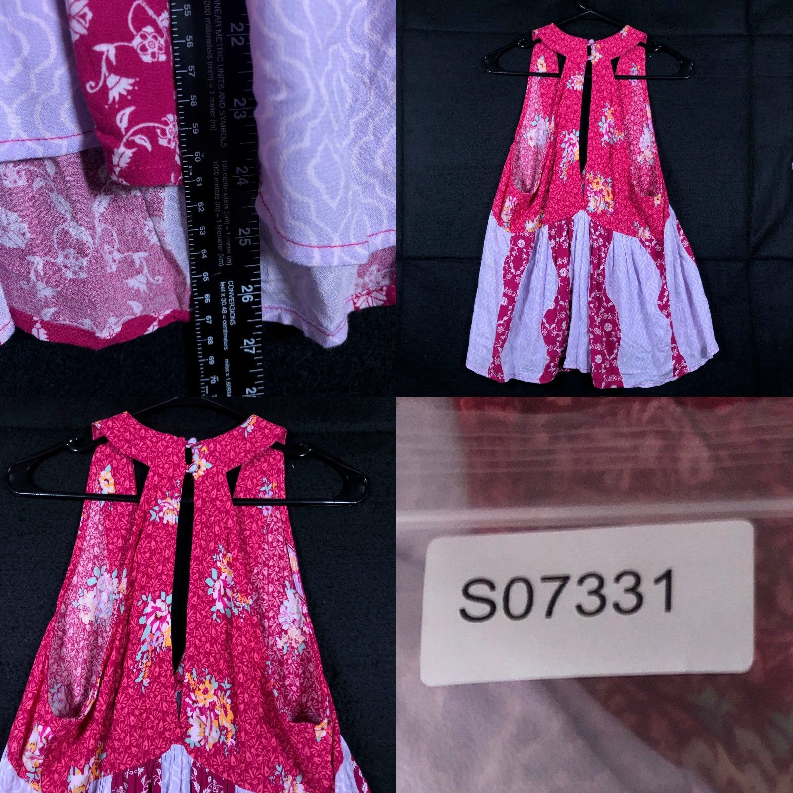 Free People Free People Women’s Blouse Multi Pink Dream Darlin’ Printed Deep V Sleeveless S Tank Halter Neck Casual Workwear Party/Cocktail Women S Size S / US 4 / IT 40 - 8 Thumbnail