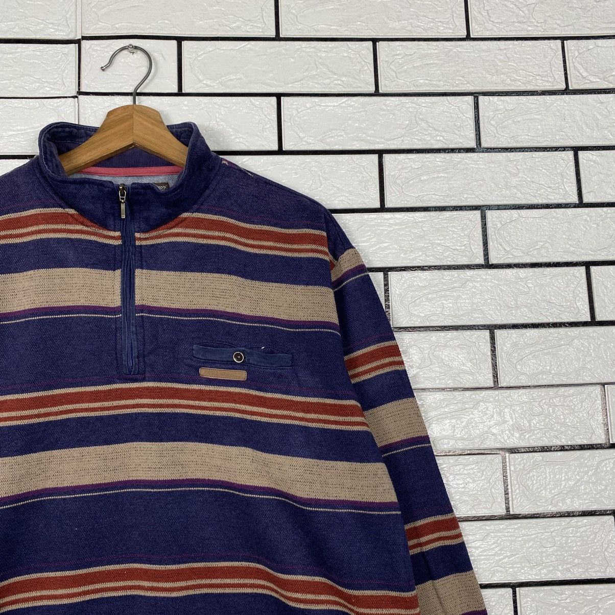 Japanese Brand Vintage Sweatshirt Striped Nicole Morrison Issey Miyake Size US L / EU 52-54 / 3 - 7 Thumbnail