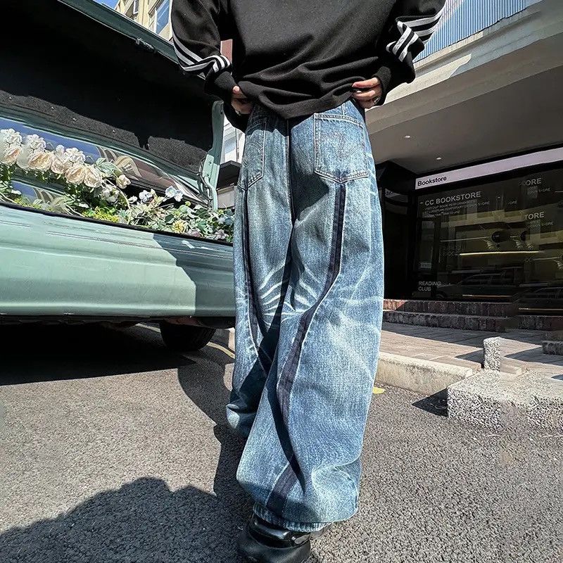 Jean × Vintage Design Retro Washed Wide Leg y2k jeans pants Size US 32 / EU 48 - 2 Thumbnail