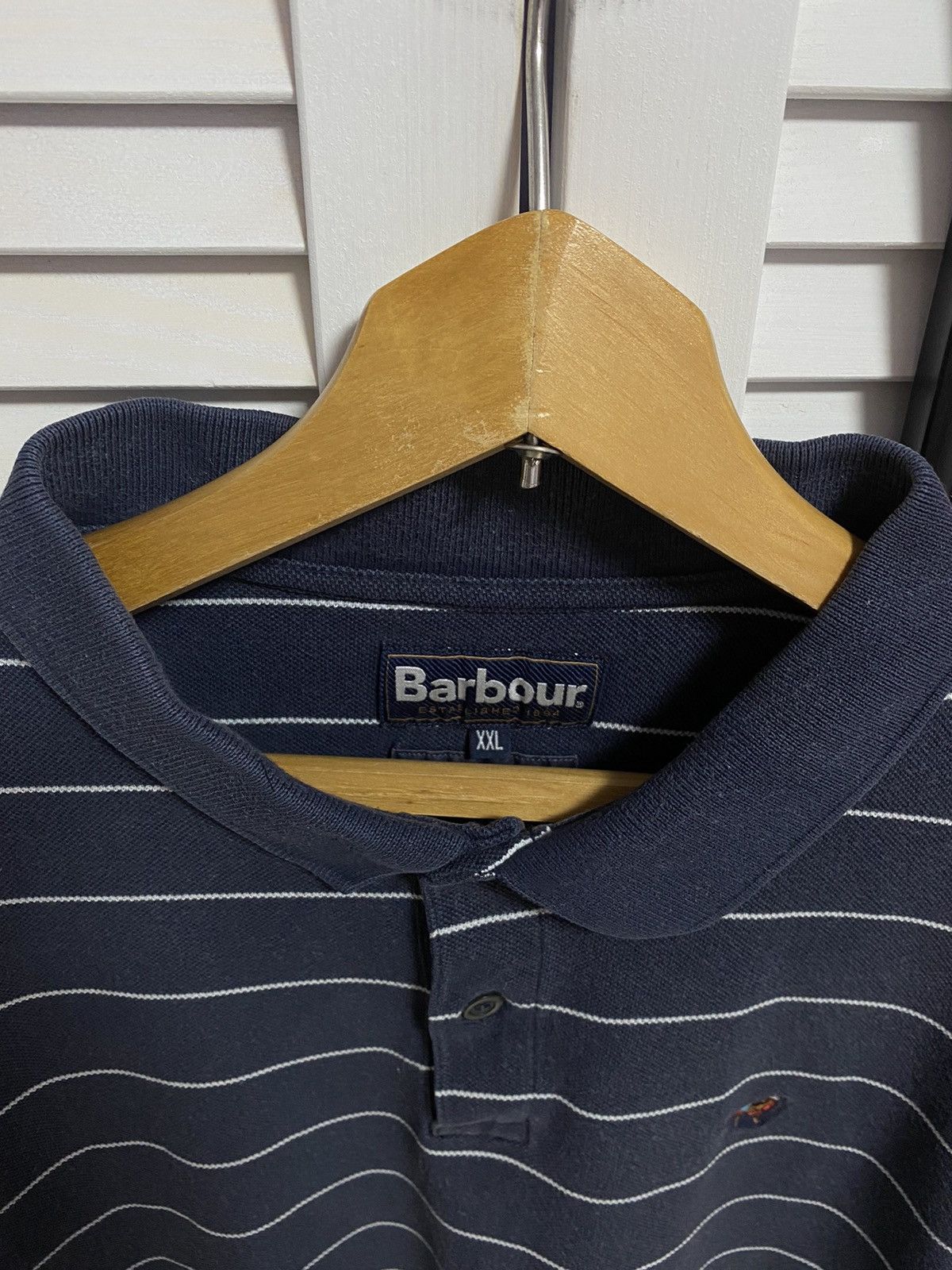 Barbour Vintage 00s Polo Shirt Barbour Striped Retro Casual Size US XL / EU 56 / 4 - 5 Thumbnail