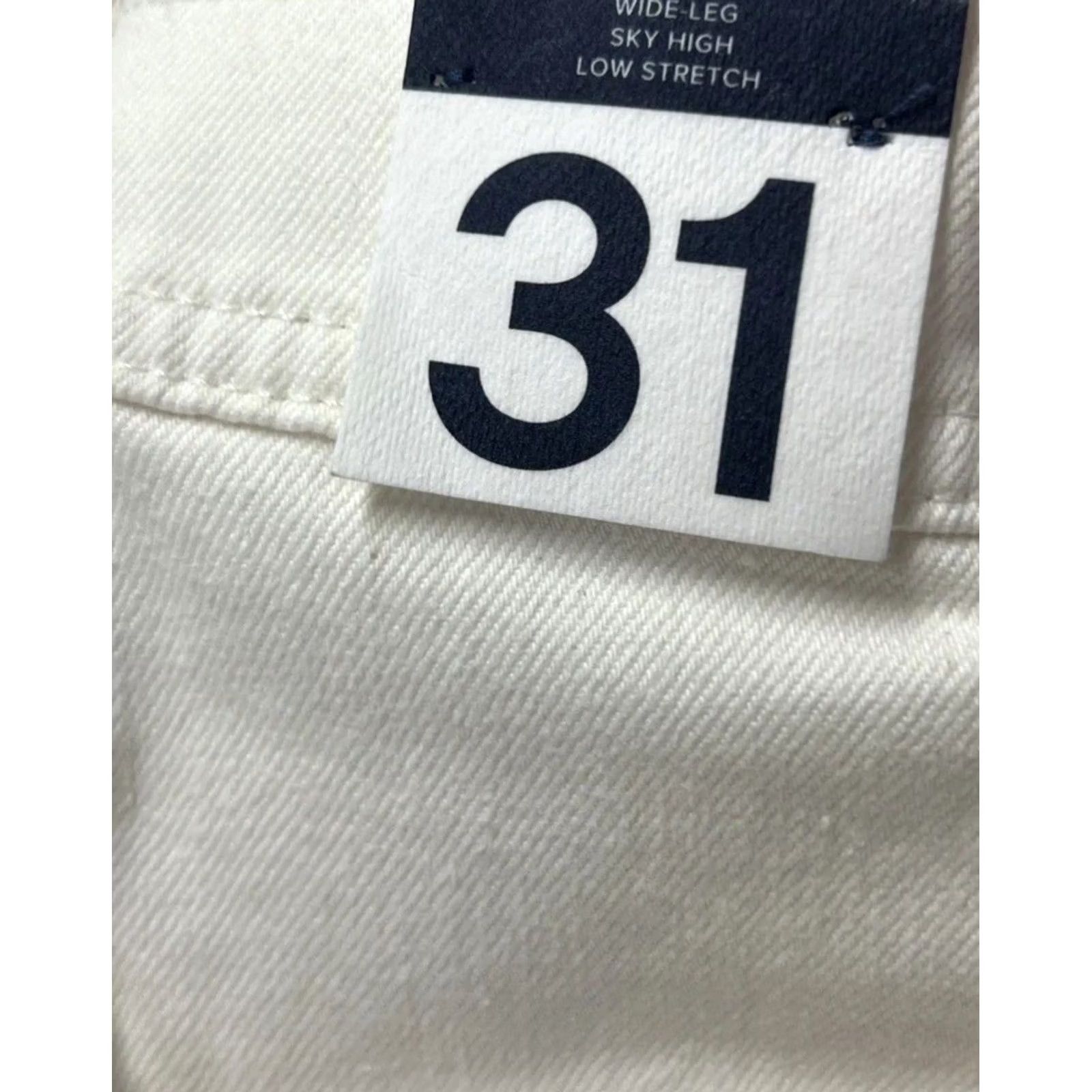 Gap GAP Jeans Denim High Rise Cream Narrow Wide Leg 31 12R NWT Women’s Stretch Zipper Button Inseam 29 Boho Preppy Vintage: No Size 24" / US 00 / IT 34 - 3 Thumbnail