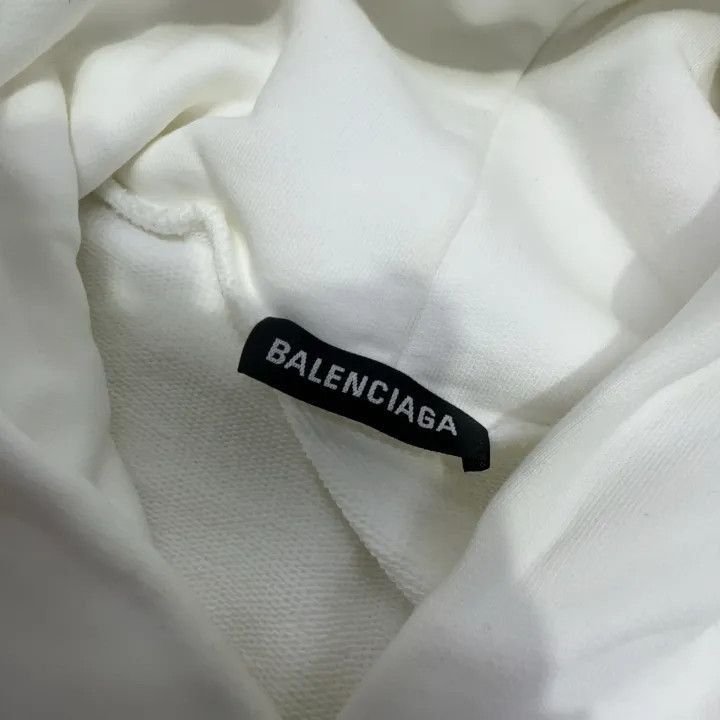 Balenciaga Balenciaga Balenciaga SS23 Logo Print White Hoodie -2507 Size US L / EU 52-54 / 3 - 5 Thumbnail