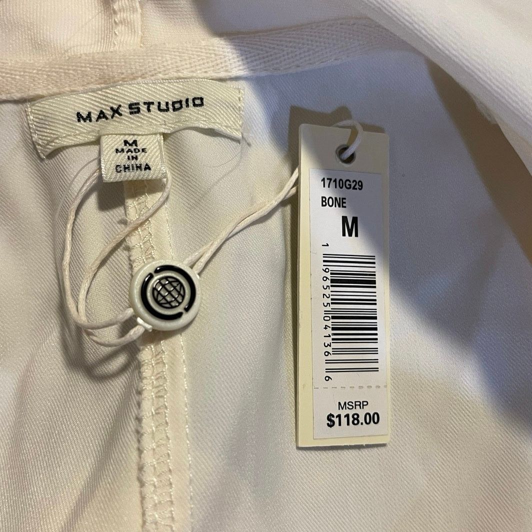 Other NWT Max Studio Drape Open Front Jacket Blouse Ruched Sleeves Size M / US 6-8 / IT 42-44 - 4 Thumbnail