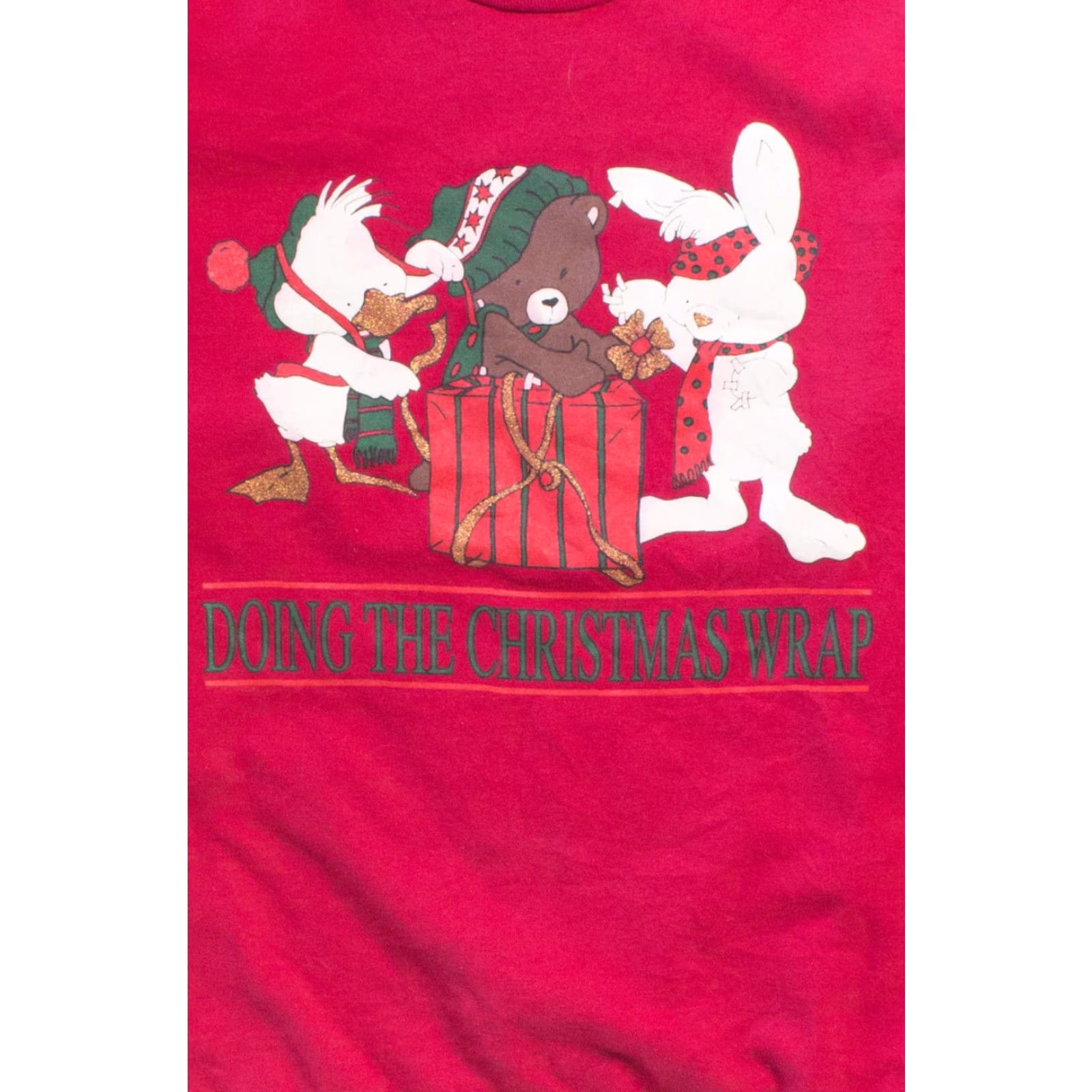 Vintage VINTAGE Red Ugly Christmas Sweatshirt 55754 Large Red Christmas Sweatshirt Mens Womens XXL 1990s Ragstock Size L / US 10 / IT 46 - 2 Thumbnail