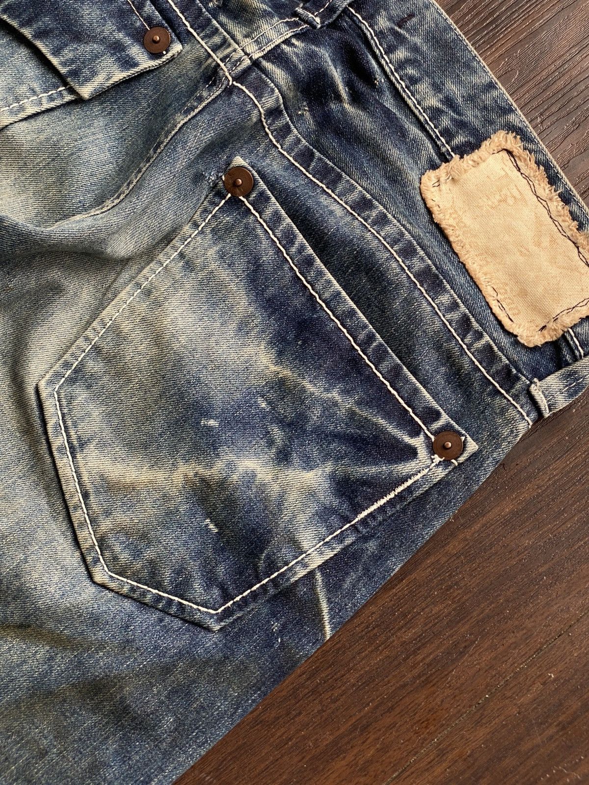 Tornado Mart WHISKER WAXED STUDDED BLUEWAY JEANS MAKER MADE IN NIPPON Size US 34 / EU 50 - 16 Thumbnail