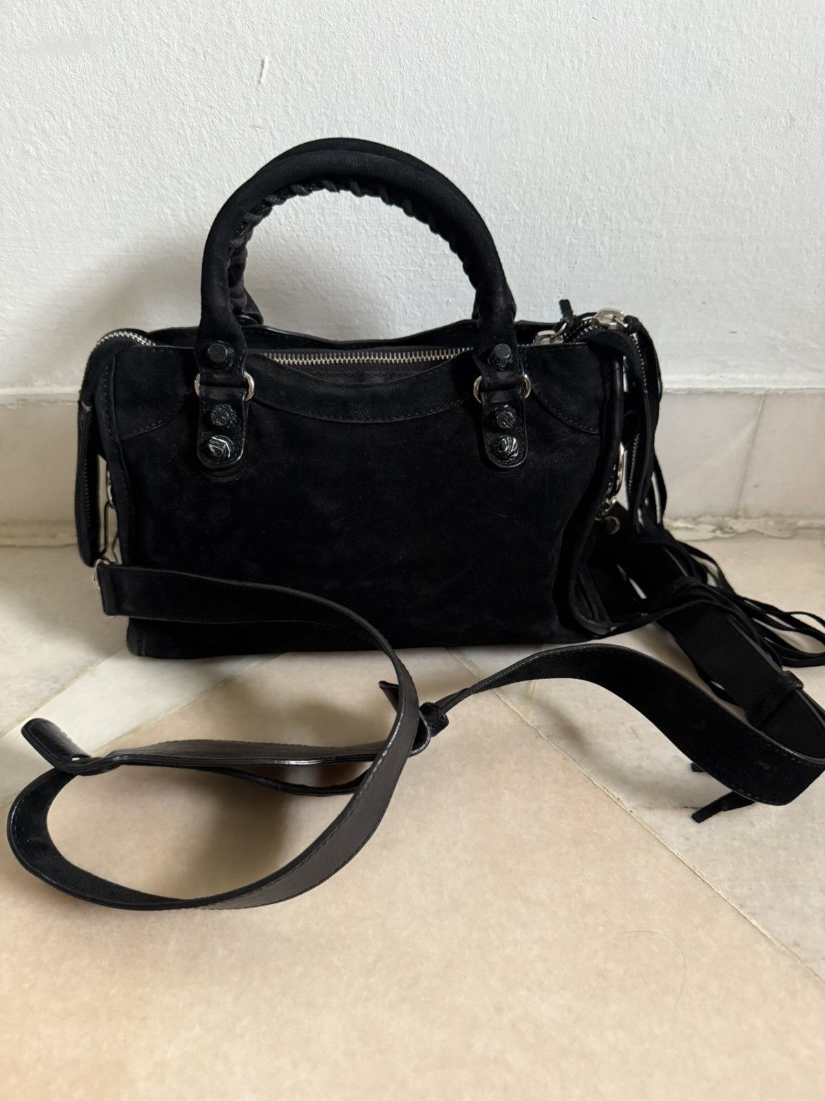 Balenciaga Balenciaga Classic Mini City Black Suede bag Size ONE SIZE - 11 Thumbnail
