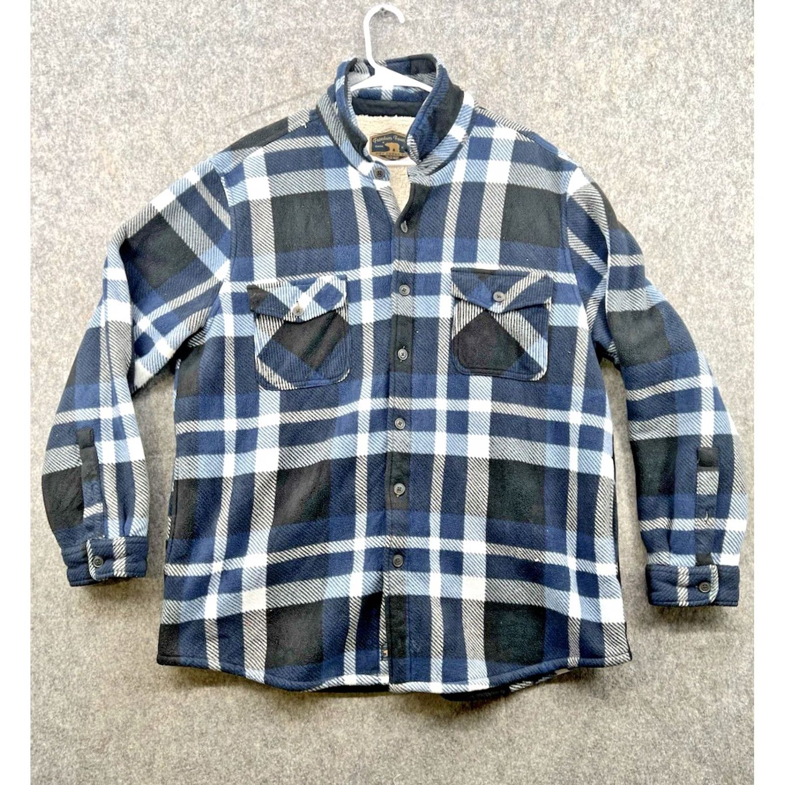 Vintage Freedom Foundry Men’s Blue Plaid Sherpa Lined Button Up Fleece Jacket XL Size Blue Plaid Sherpa Lined Jacket Mens Size US XL / EU 56 / 4 - 2 Thumbnail