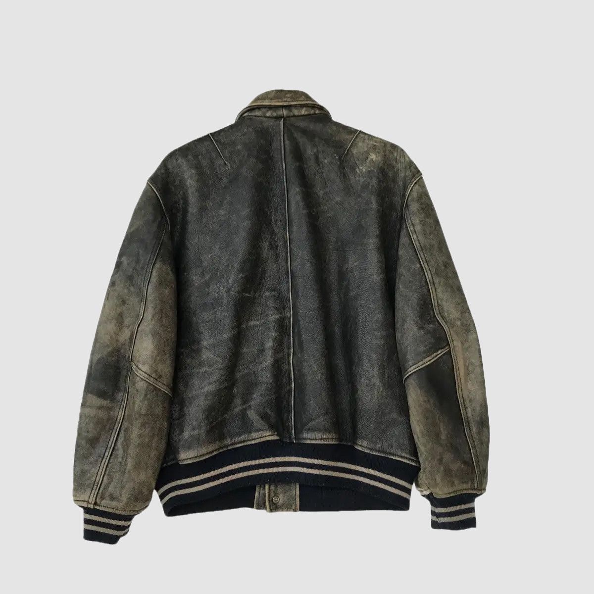 Vintage Vintage Distressed Leather Bomber Jacket STREETWEAR Size US XL / EU 56 / 4 - 2 Thumbnail