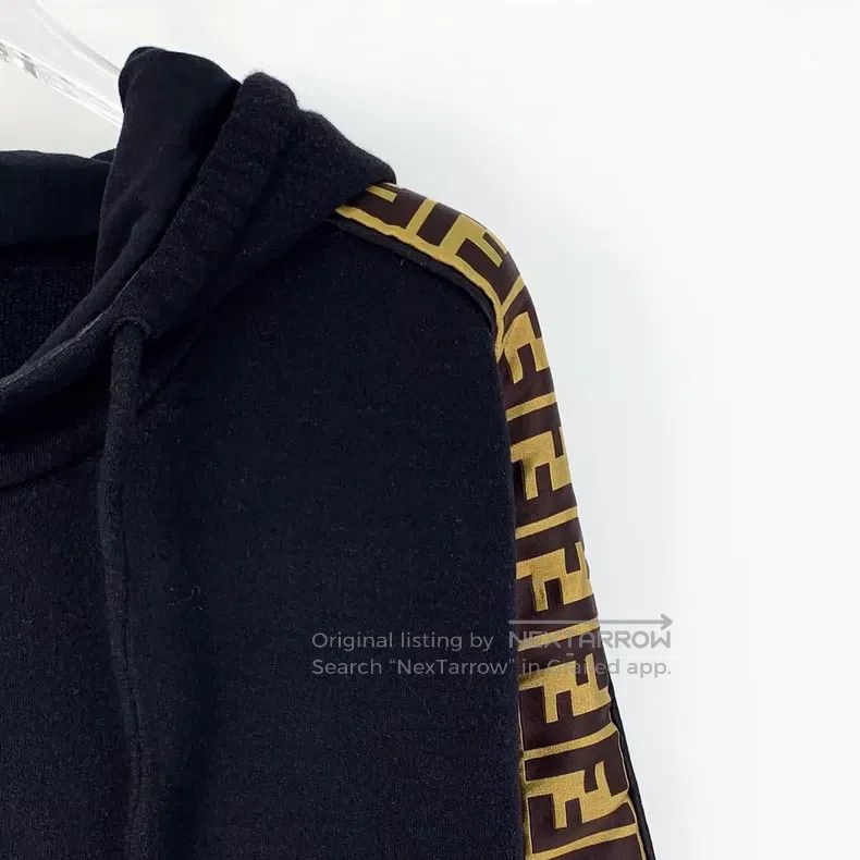 Fendi Fendi Black side logo letter hooded long sleeve sweatshirt Size US L / EU 52-54 / 3 - 3 Thumbnail