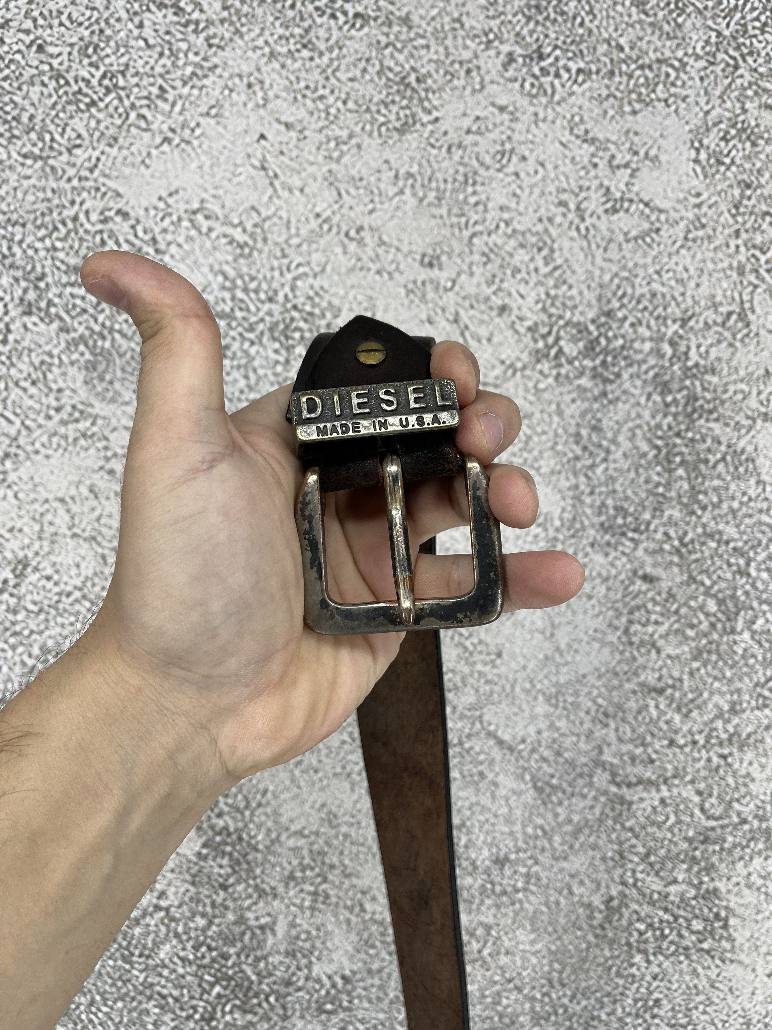 Diesel Vintage Y2K Diesel Belt Leather Metal Logo Japanese Size ONE SIZE - 2 Thumbnail