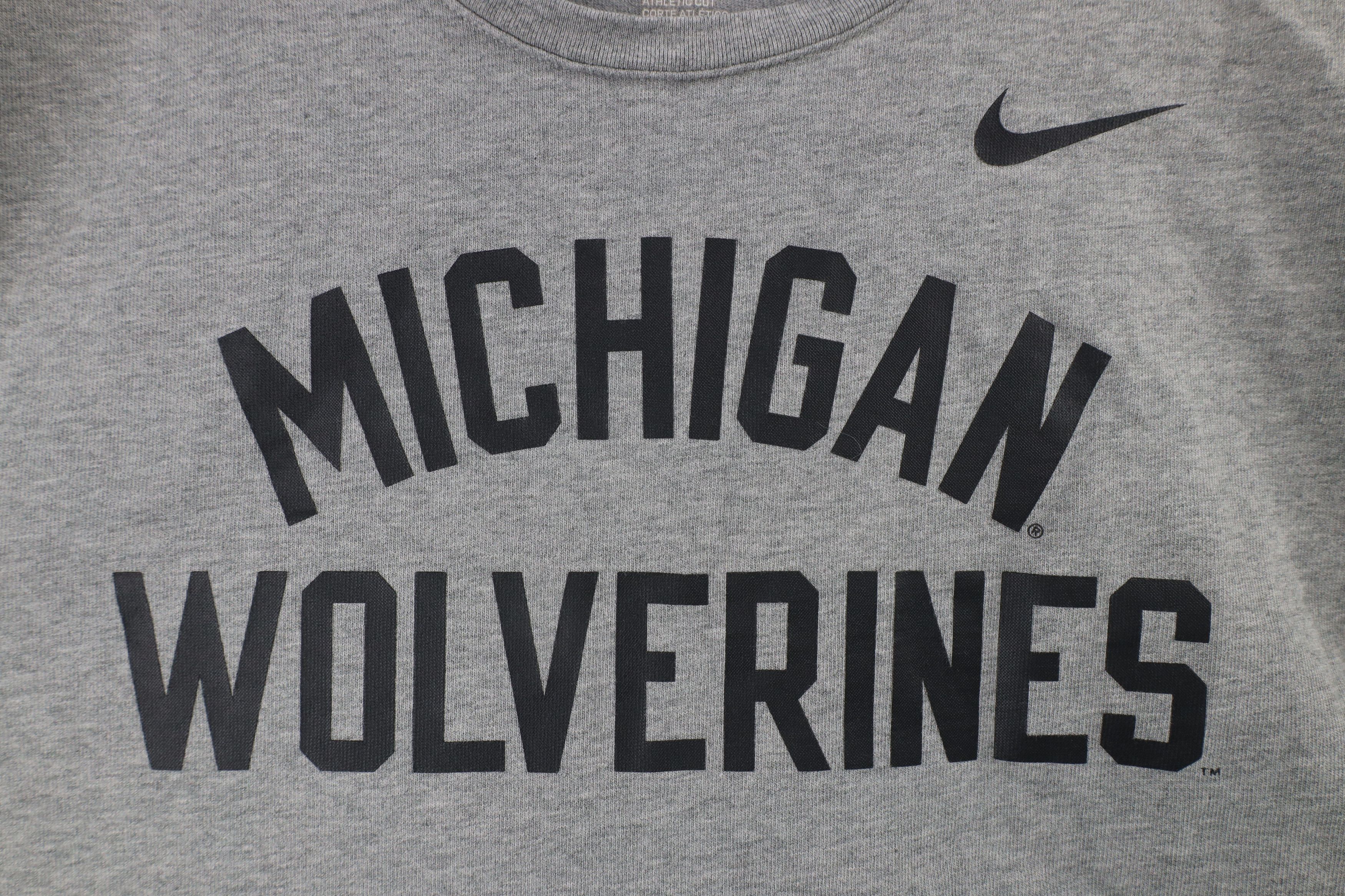 Nike × Vintage Nike University of Michigan Long Sleeve T-Shirt Gray Size US L / EU 52-54 / 3 - 4 Thumbnail