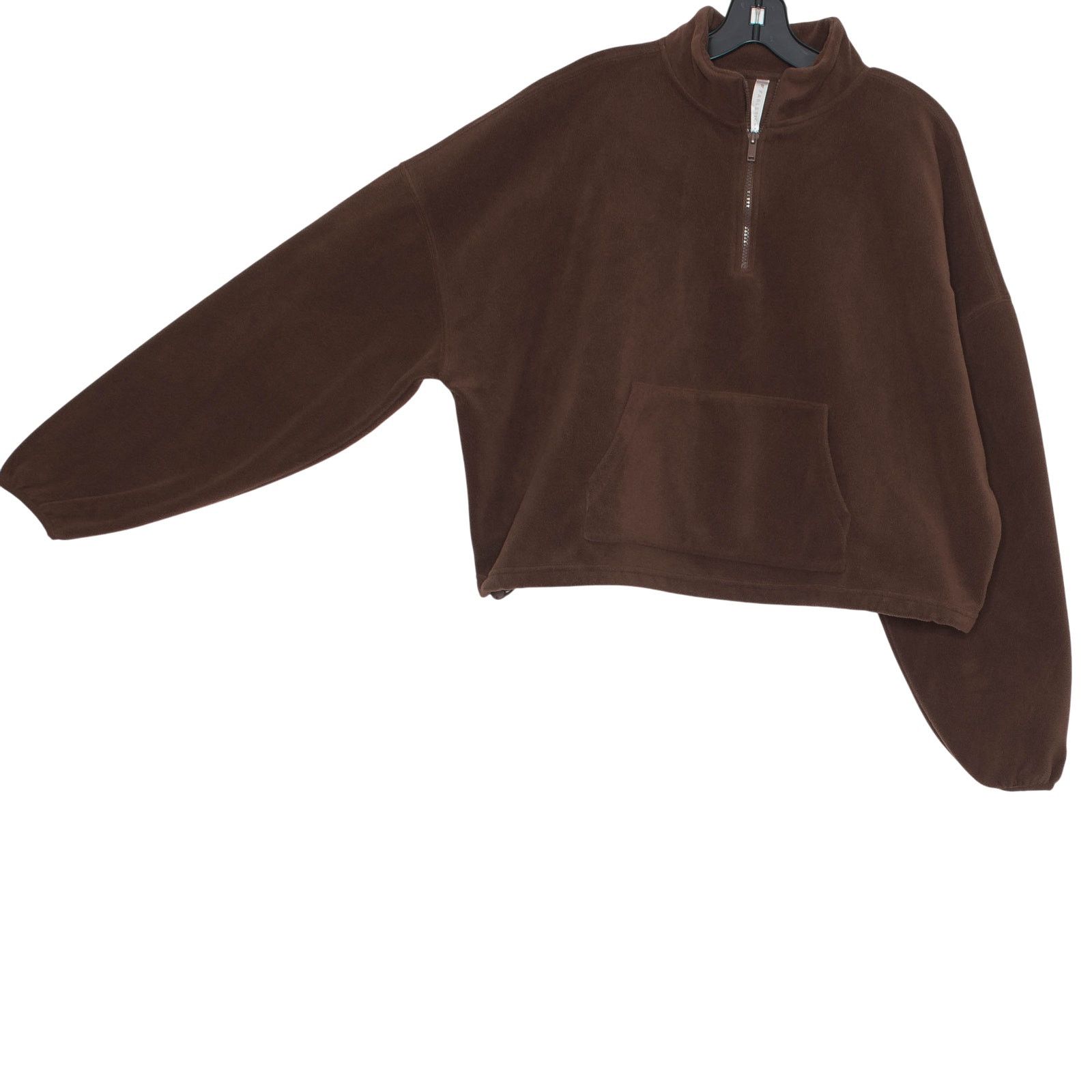 Fabletics Fabletics Rayne Polar Fleece 1/4 Zip Brown XL Oversized Cozy Size XL / US 12-14 / IT 48-50 - 2 Thumbnail