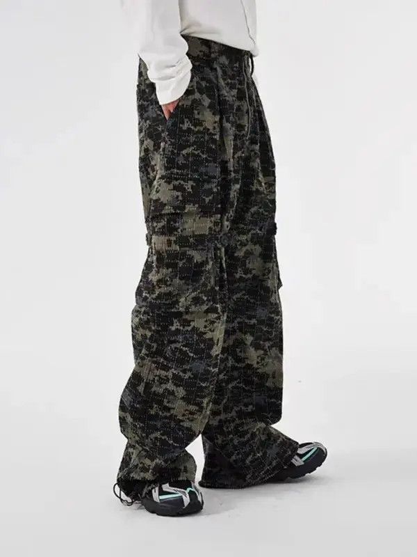 Japanese Brand VIBE Specially cut washed ripped camouflage overalls Size US 32 / EU 48 - 4 Thumbnail