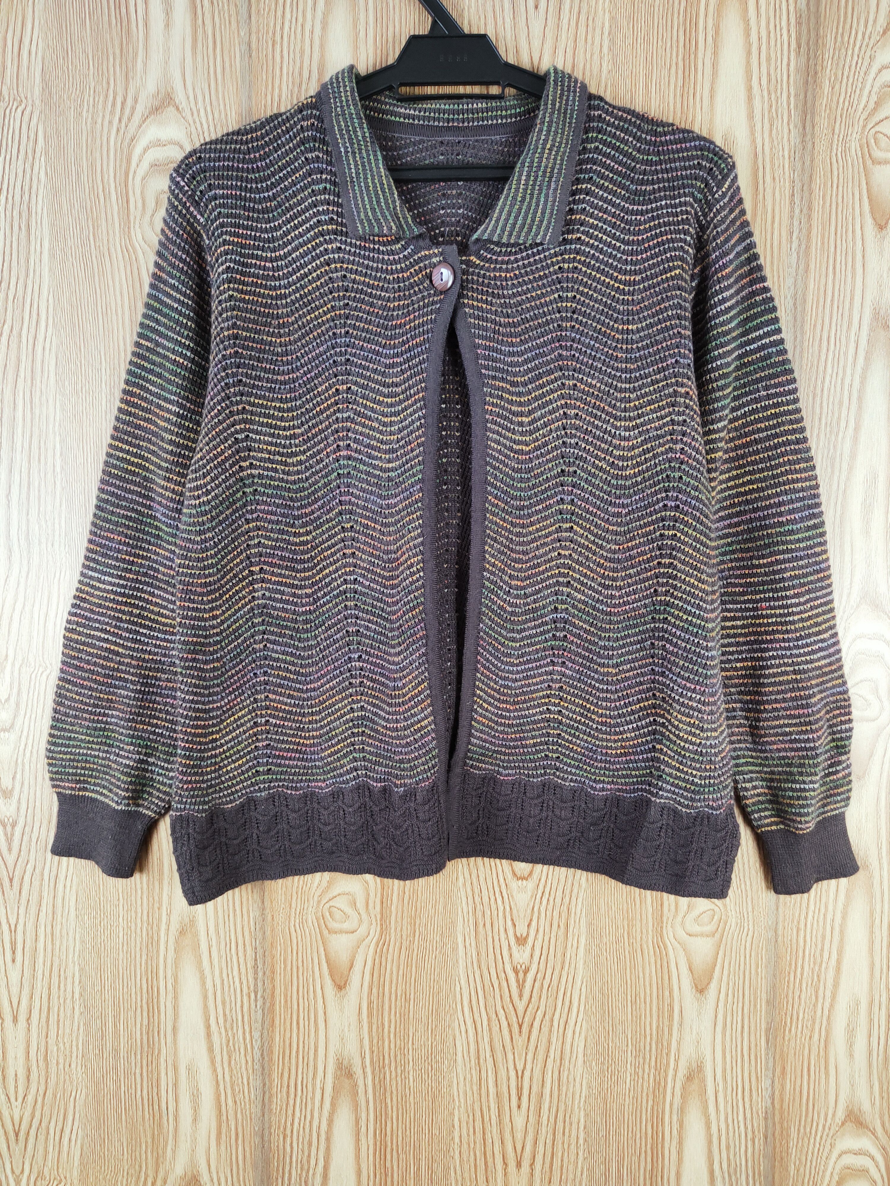 Japan vintage Dark Brown Knitwear Cardigan #W131