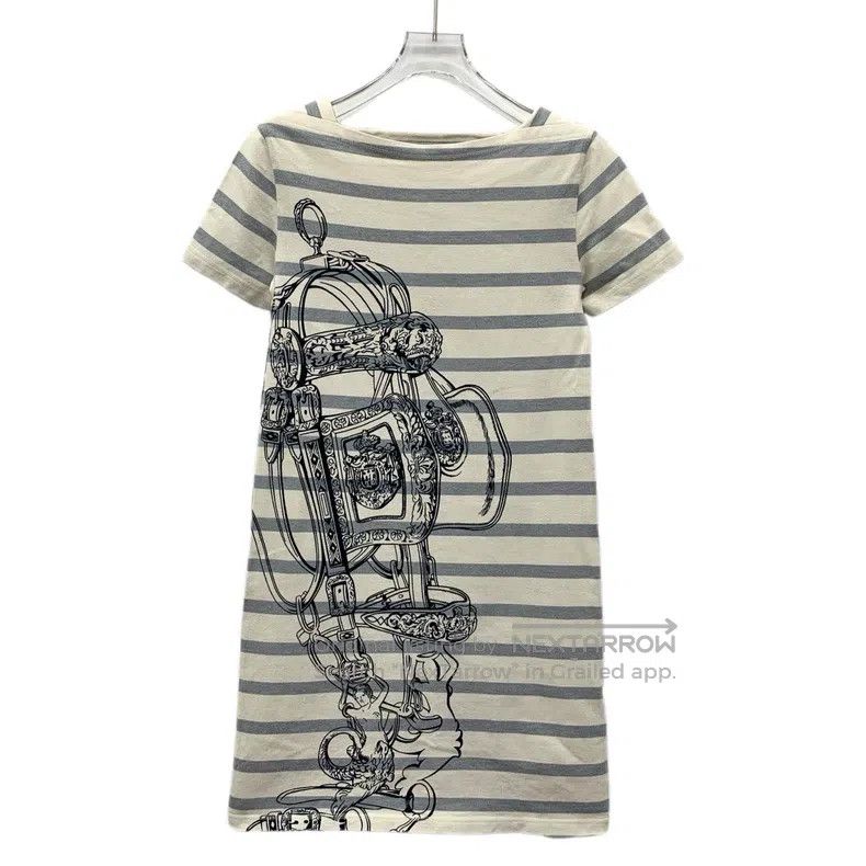 Hermes Hermes Color-block stripe print cotton round-neck short-sl Size XXS / US 00 / IT 34 - 1 Thumbnail