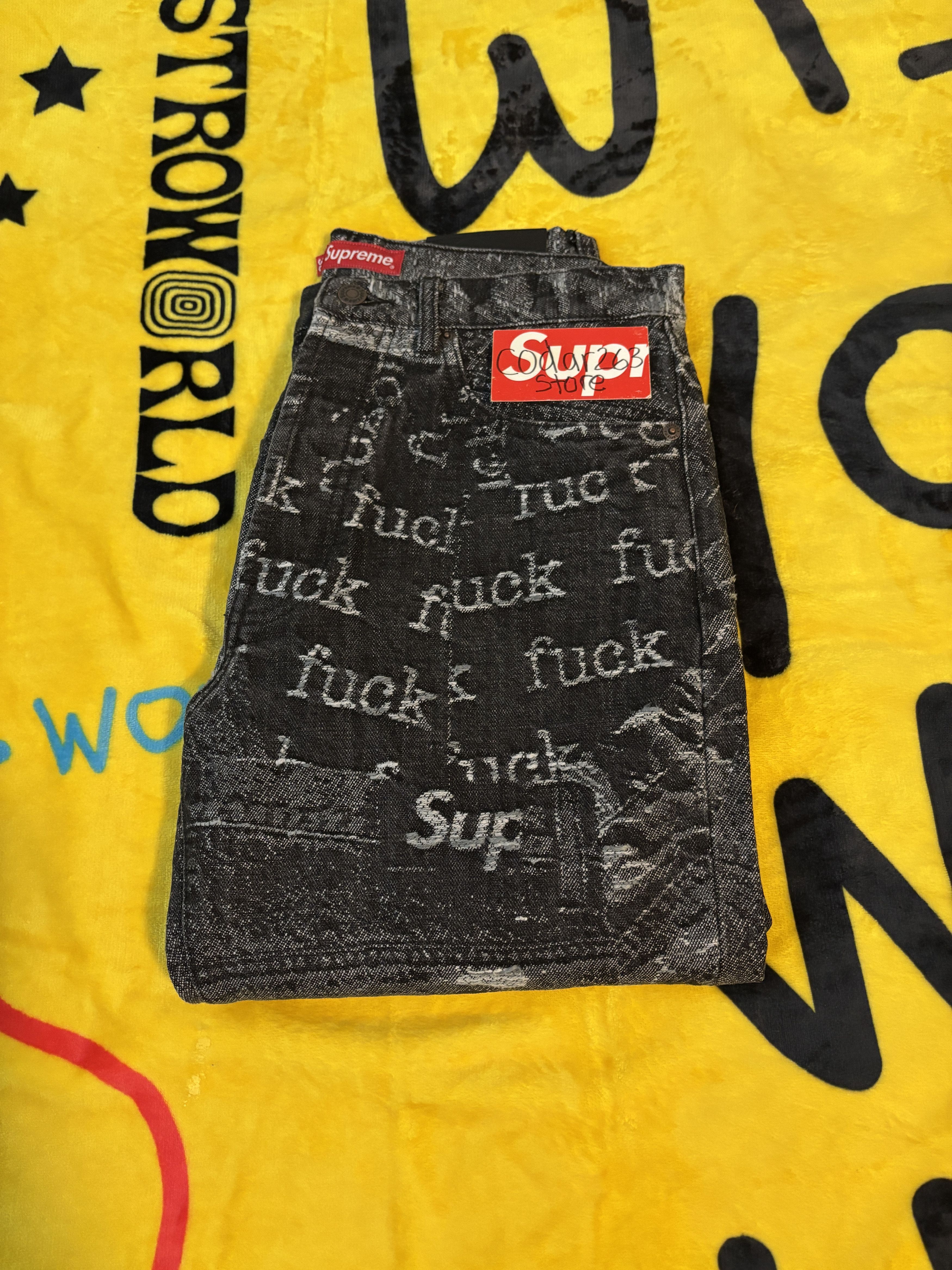 Supreme Archive Fuck Denim Jacquard Regular Jeans Supreme Pants Size US 30 / EU 46 - 6 Thumbnail