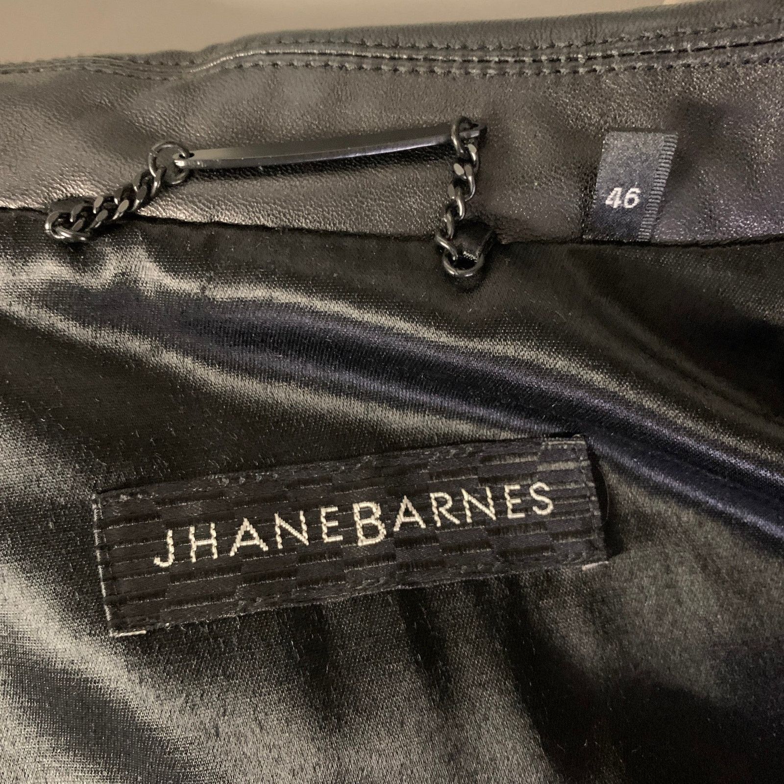 Jhane Barnes JHANE BARNES Size XXL Black Leather Double Breasted Coat Size US XXL / EU 58 / 5 - 7 Thumbnail
