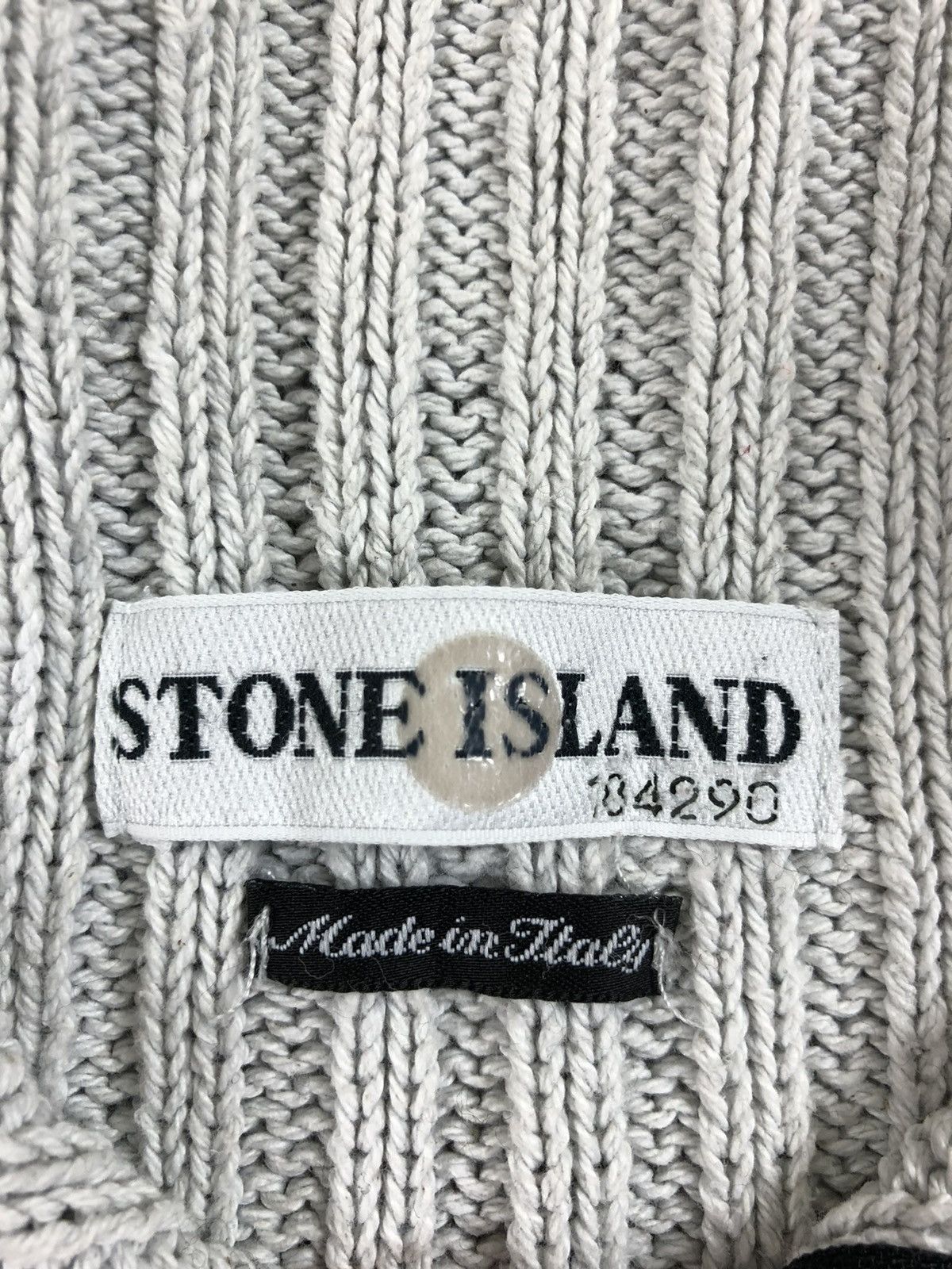 Stone Island × Vintage Stone island vintage zip pullover sweater Size US L / EU 52-54 / 3 - 4 Thumbnail