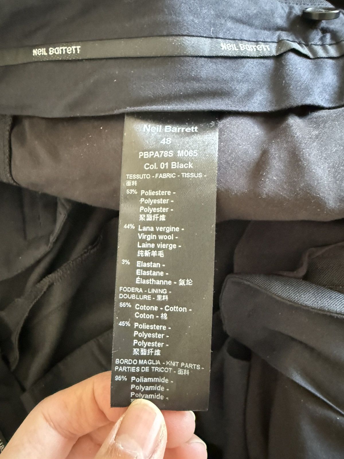 Neil Barrett Neil Barrett Men Black Cropped Pants Size 32 Size US 32 / EU 48 - 4 Thumbnail