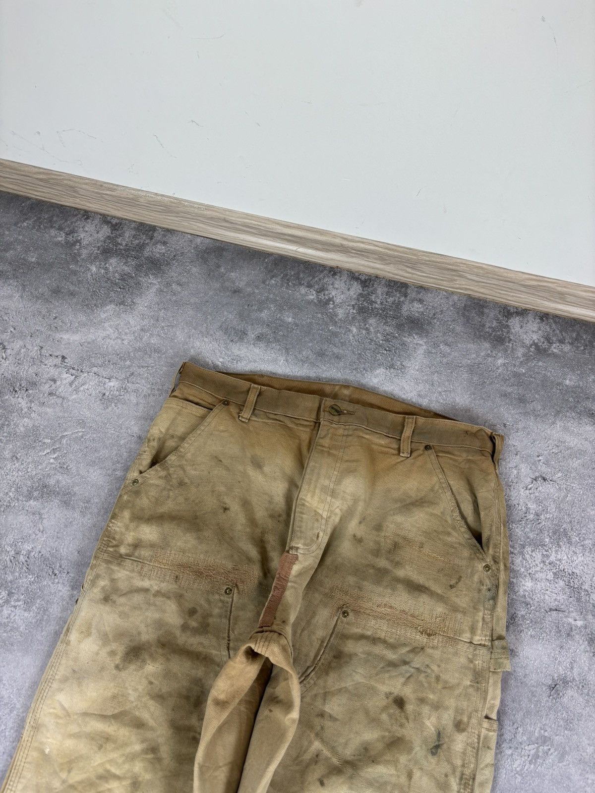 Carhartt Carhartt Men’s Double Knee Pants Jeans Faded USA Workwear Size US 36 / EU 52 - 6 Thumbnail