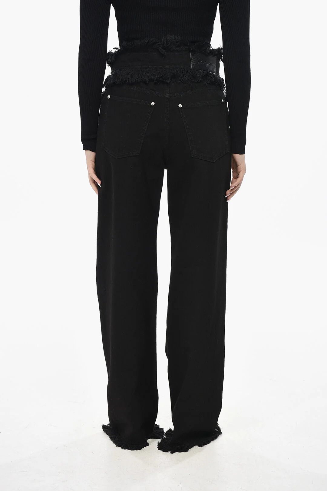 Salvatore Ferragamo og1mm0326 Straight-Fit Cotton Jeans in Black Size 26" / US 2 / IT 38 - 2 Thumbnail