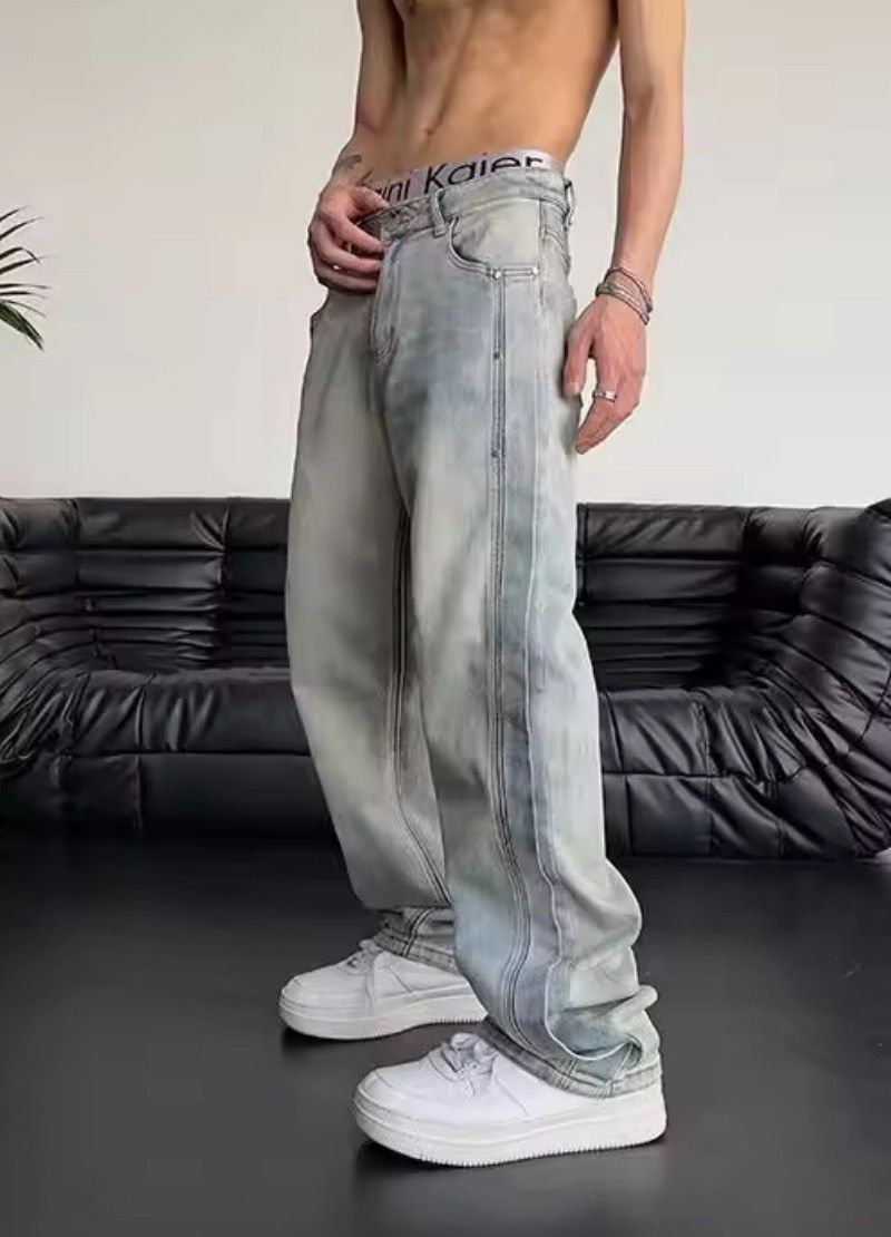 Japanese Brand Grunge Style Denim Jeans - Light Wash - Authentic Urban Look Size US 28 / EU 44 - 4 Thumbnail