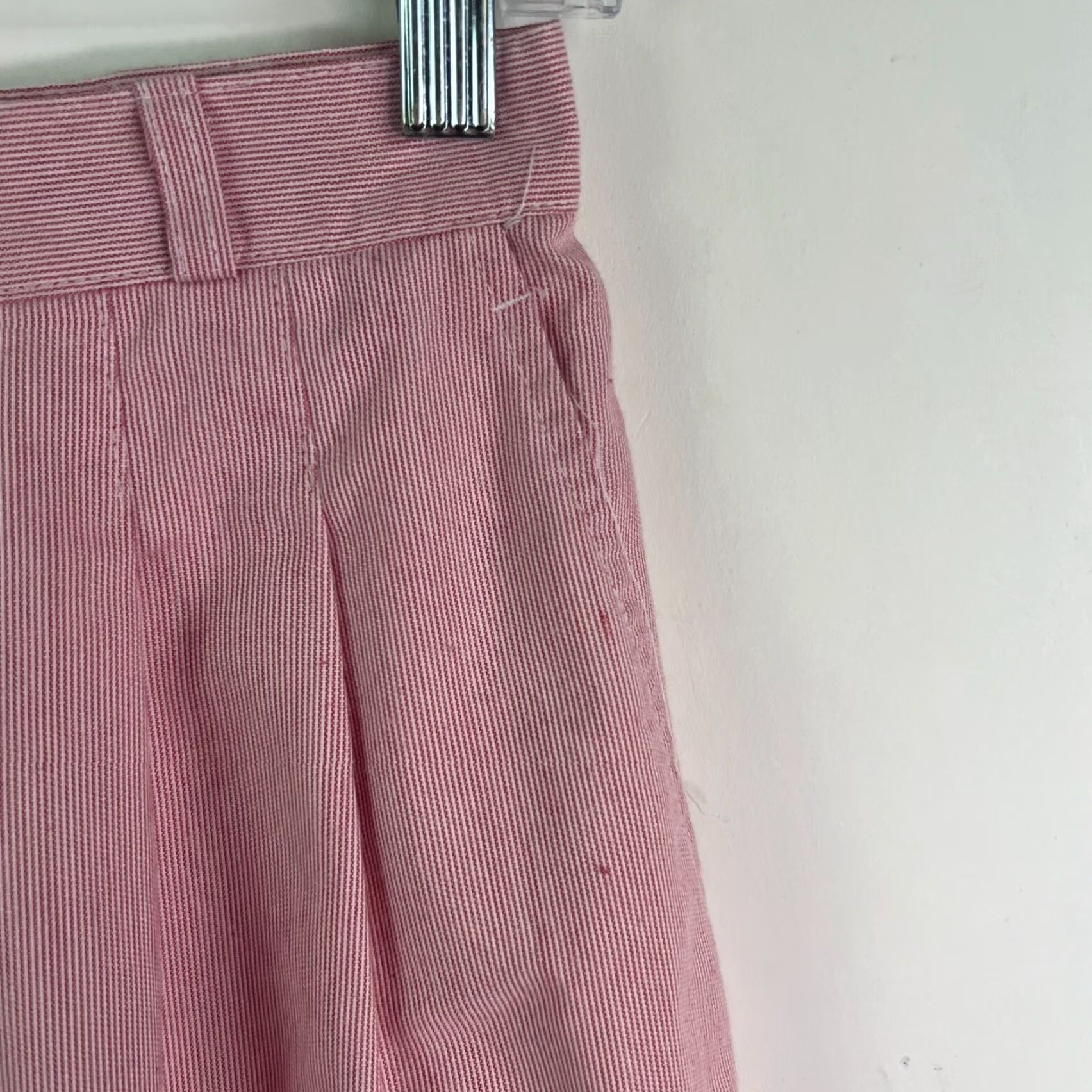 Vintage VINTAGE Norton McNaughton Striped Skirt Womens 8 Red/White Pockets Belt Loops A-Line Knee Length 80s Retro Womens Size 30" / US 8 / IT 44 - 2 Thumbnail