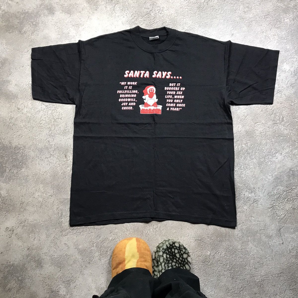 Vintage Vintage 90s Y2K Santa Graphic Tee Funny Slogan Streetwear XL Size US XL / EU 56 / 4 - 2 Thumbnail