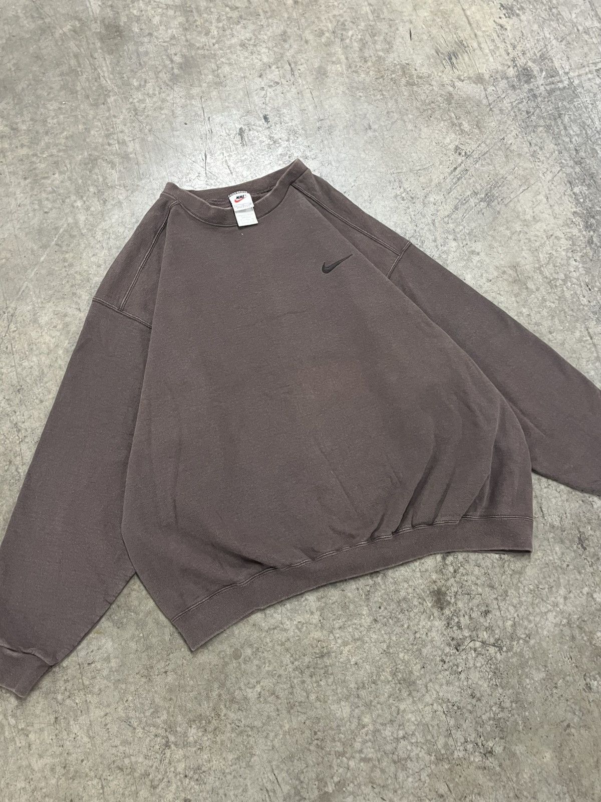 Nike × Vintage Nike vintage 90s two tone mocha brown boxy fit crewneck Size US XL / EU 56 / 4 - 4 Thumbnail