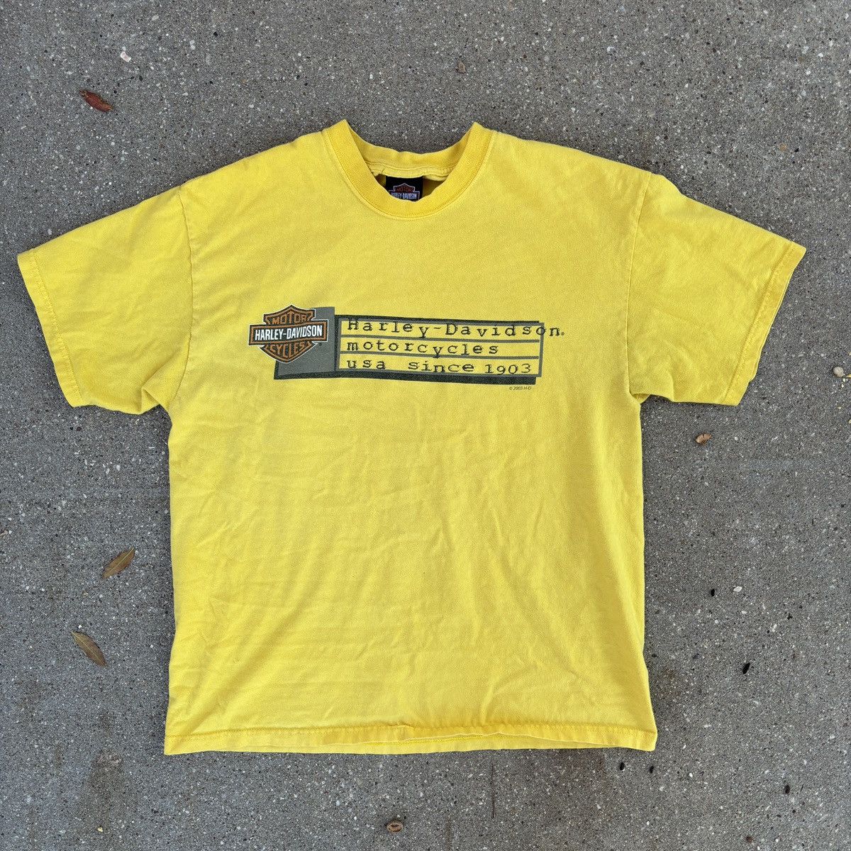 Harley Davidson × Vintage Vintage Harley Davidson Yellow Graphic Tee Size US L / EU 52-54 / 3 - 1 Thumbnail