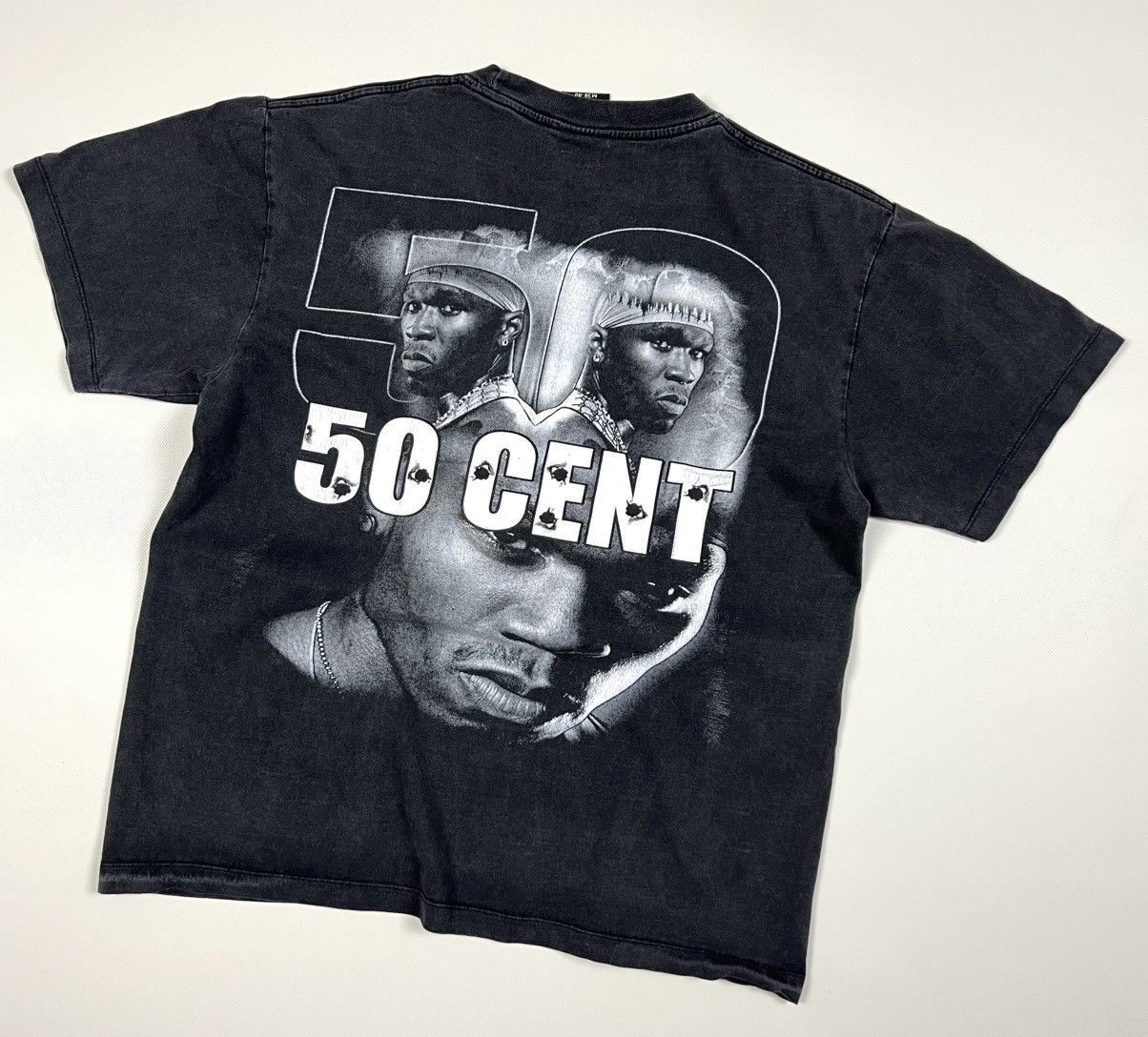 50 Cent × Rap Tees × Vintage Vintage 50 Cent Reverse logo Rap Hip Hop T Shirt Size S/M Size US M / EU 48-50 / 2 - 2 Thumbnail